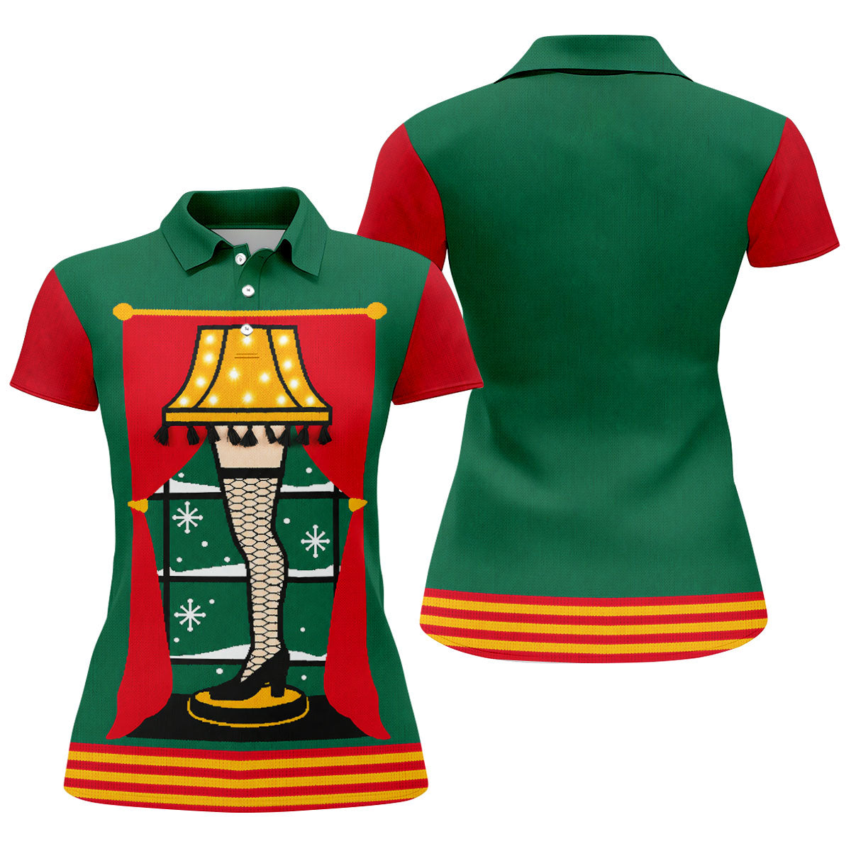 Festive Leg Lamp Christmas Golf Shirt, Golf Tops For Women, Women's Golf Apparel