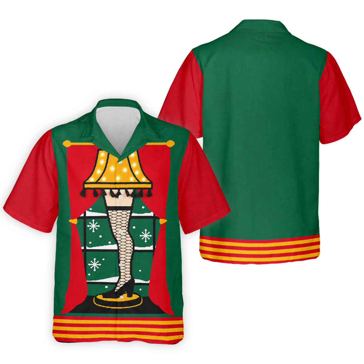 Festive Leg Lamp Christmas Golf Shirt, Golf Polo Shirts For Men, Mens Golf Shirts