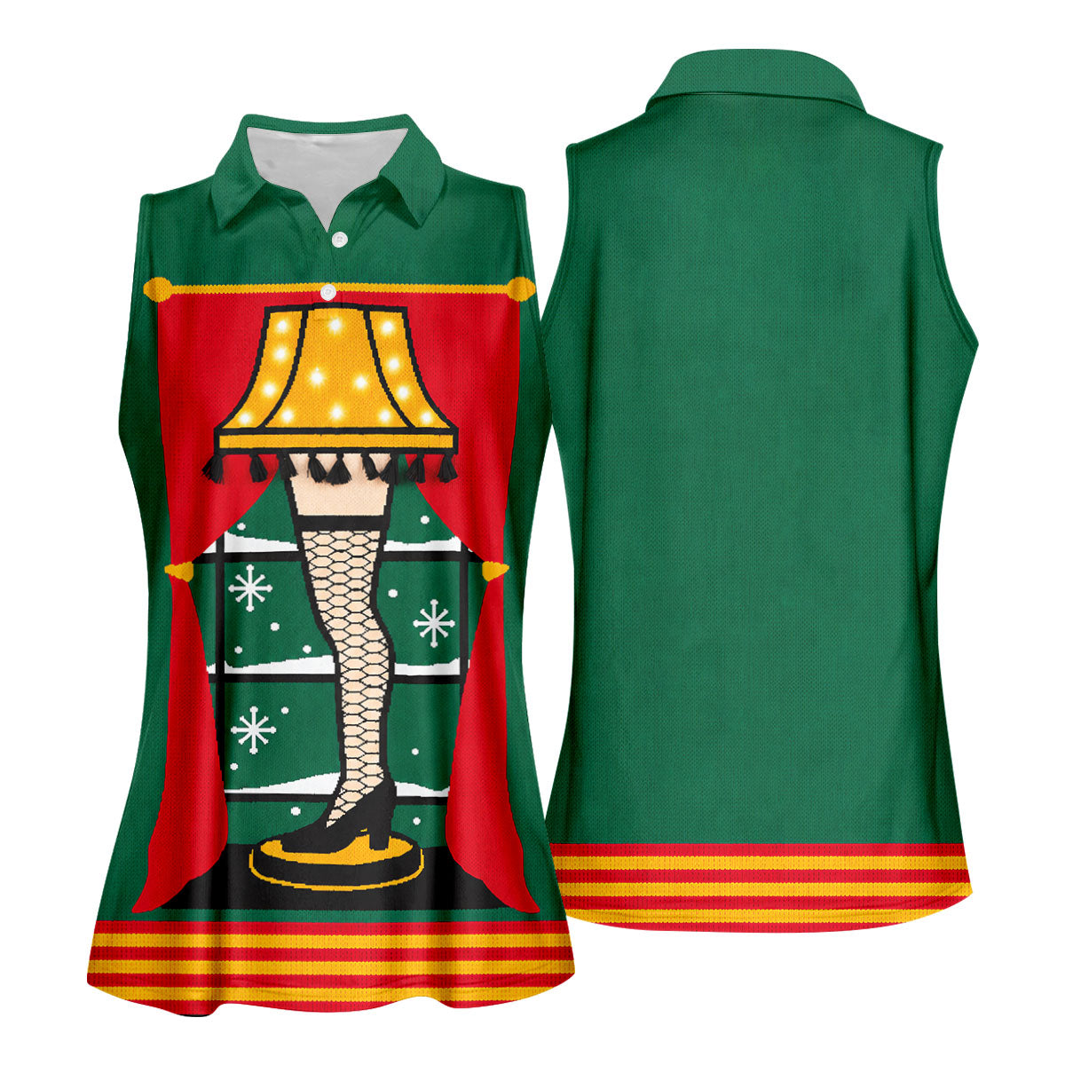 Festive Leg Lamp Christmas Golf Shirt, Golf Tops For Women, Women's Golf Apparel