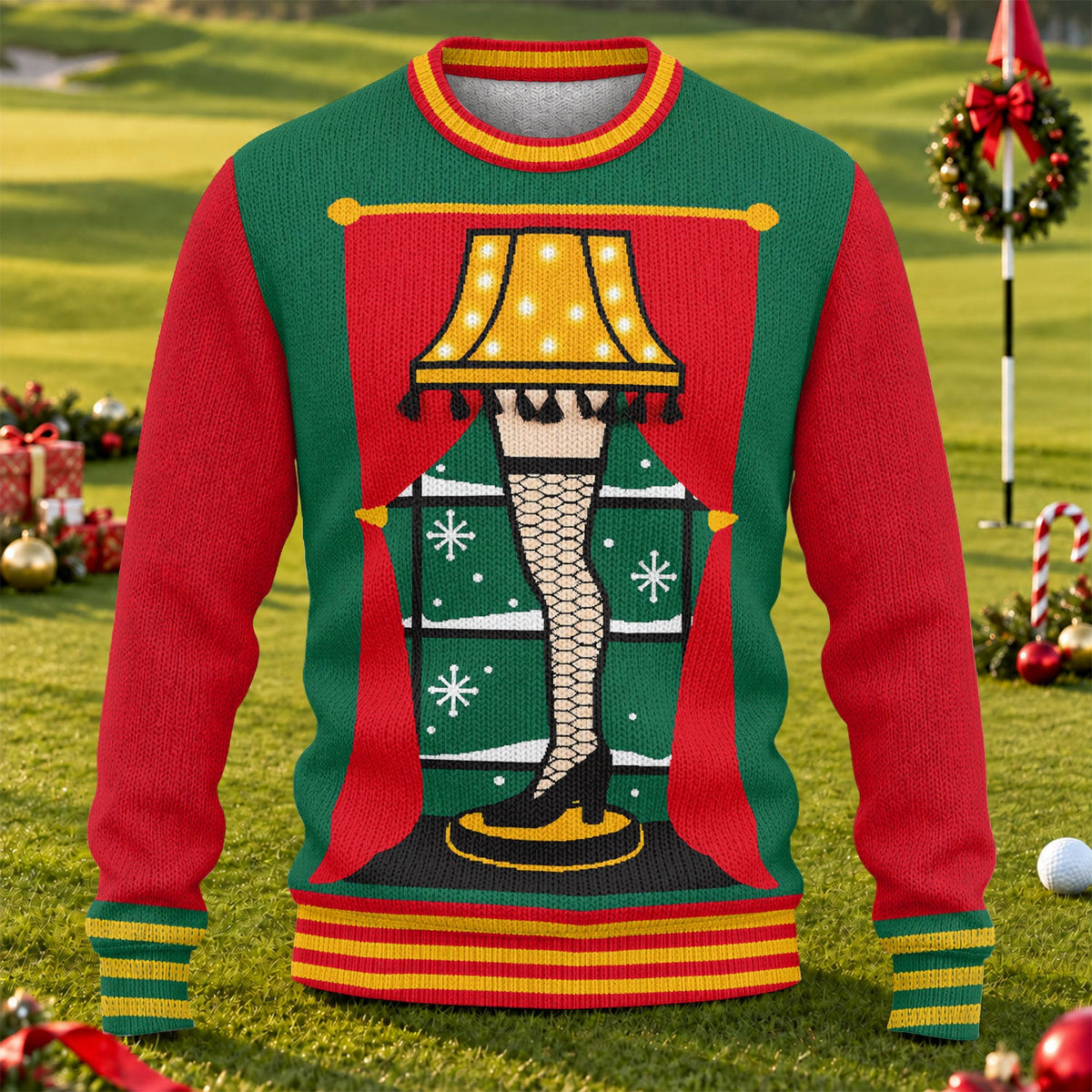 Leg Lamp Ugly Christmas Sweater, Funny Christmas Sweater, Festive Holiday Outfit