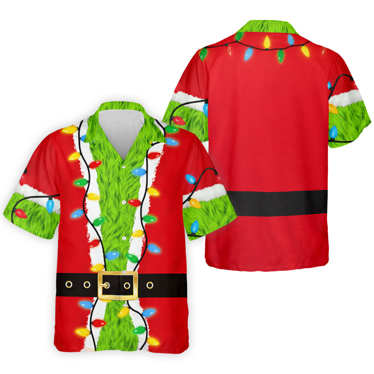 Green Furry Santa Suit Christmas Golf Shirt, Golf Shirts For Men, Golf Polo For Men