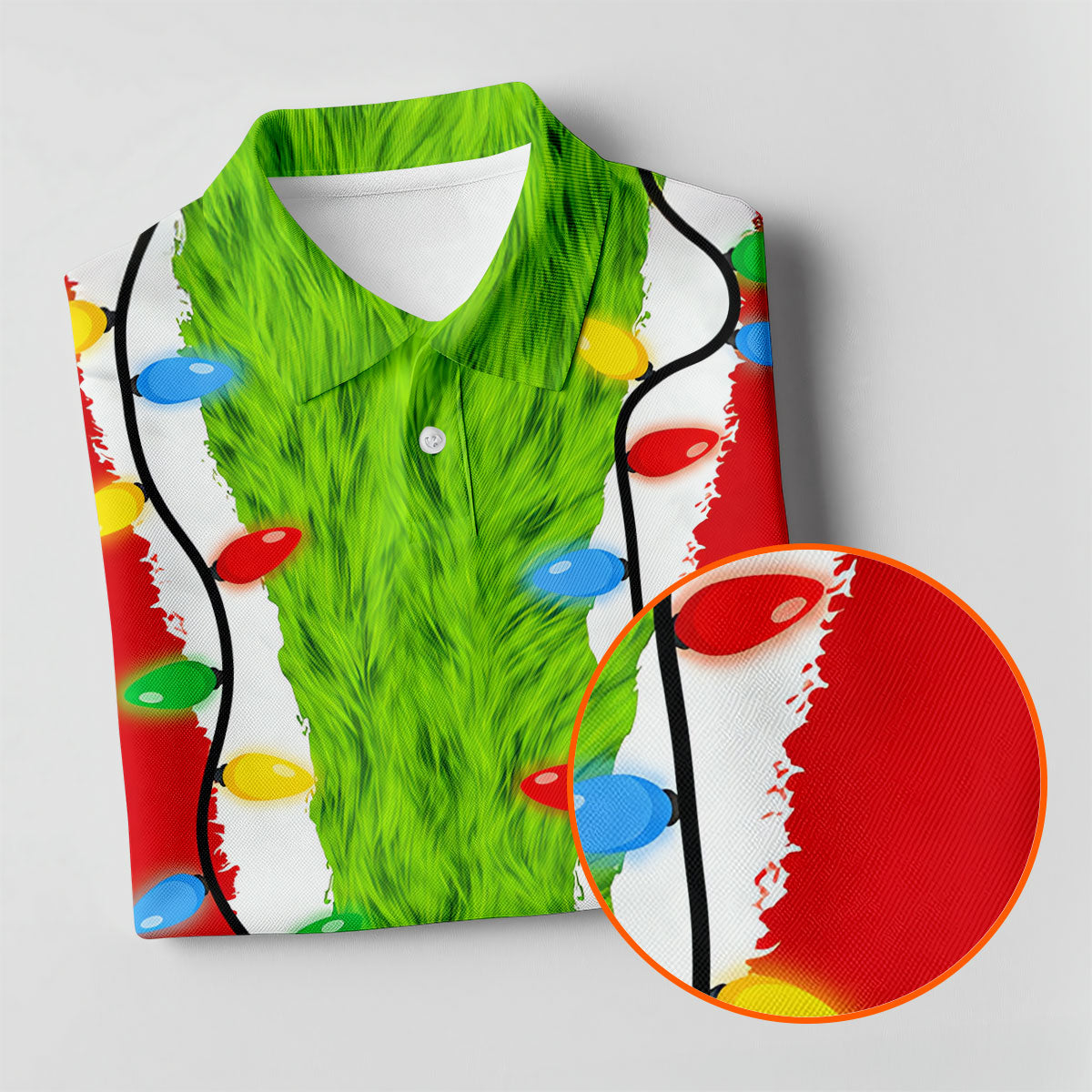 Green Furry Santa Suit Christmas Golf Shirt, Golf Shirts For Men, Golf Polo For Men