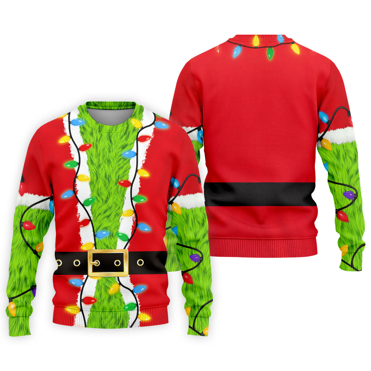 Green Furry Santa Suit Christmas Golf Shirt, Golf Shirts For Men, Golf Polo For Men