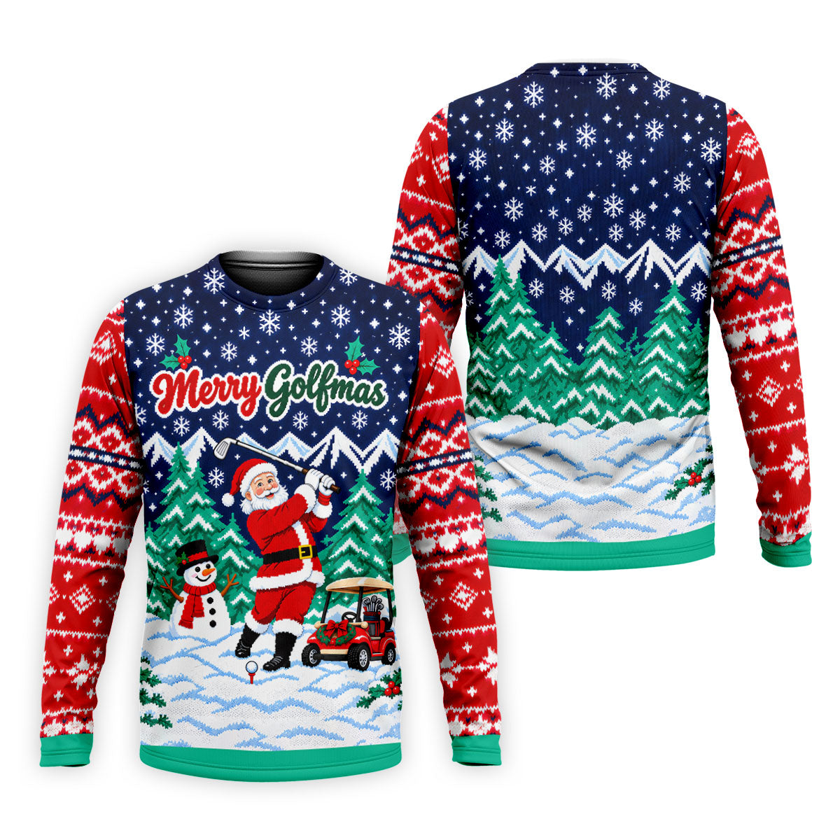 Merry Golfmas Santa Christmas Golf Shirt, Golf Shirts For Men, Mens Golf Clothing