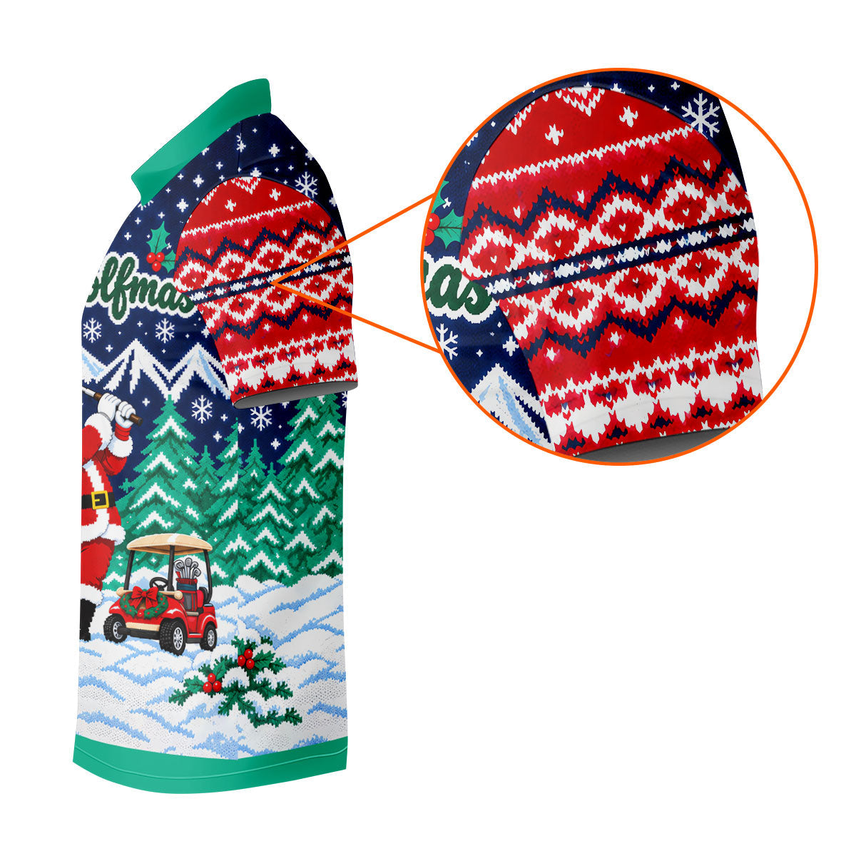 Merry Golfmas Santa Christmas Golf Shirt, Golf Shirts For Men, Mens Golf Clothing