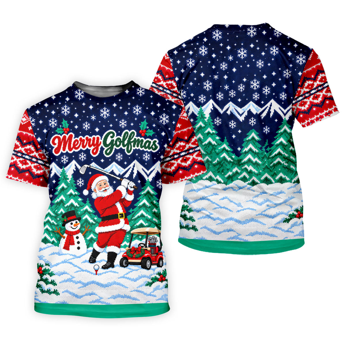 Merry Golfmas Santa Christmas Golf Shirt, Golf Shirts For Men, Mens Golf Clothing