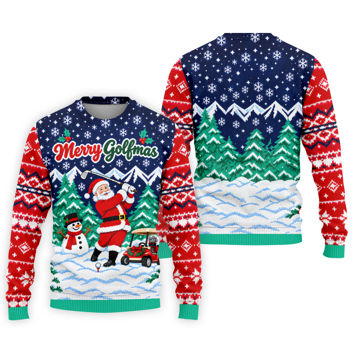 Merry Golfmas Santa Christmas Golf Shirt, Golf Shirts For Men, Mens Golf Clothing