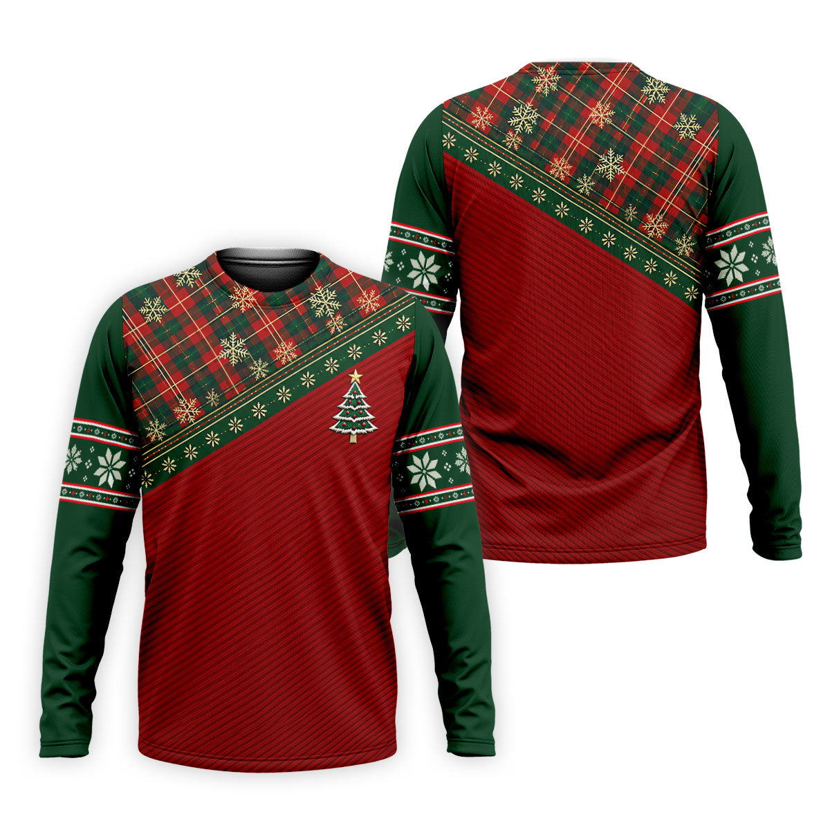 Red Plaid Tree Christmas Golf Shirt, Hawaiian Golf Shirt, Golf Polo Shirts For Men