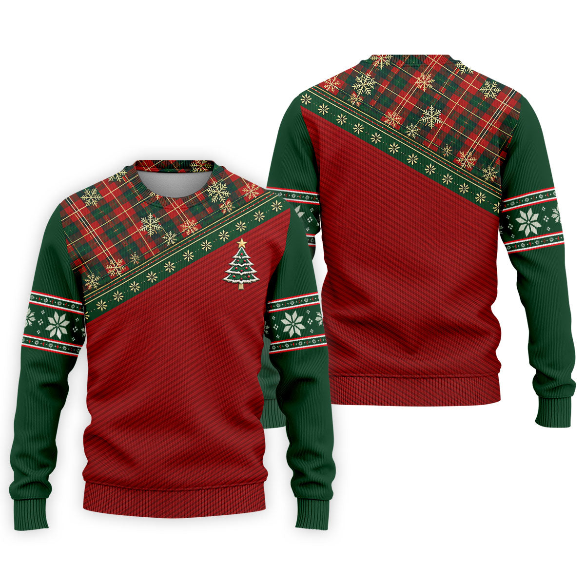 Red Plaid Tree Christmas Golf Shirt, Hawaiian Golf Shirt, Golf Polo Shirts For Men