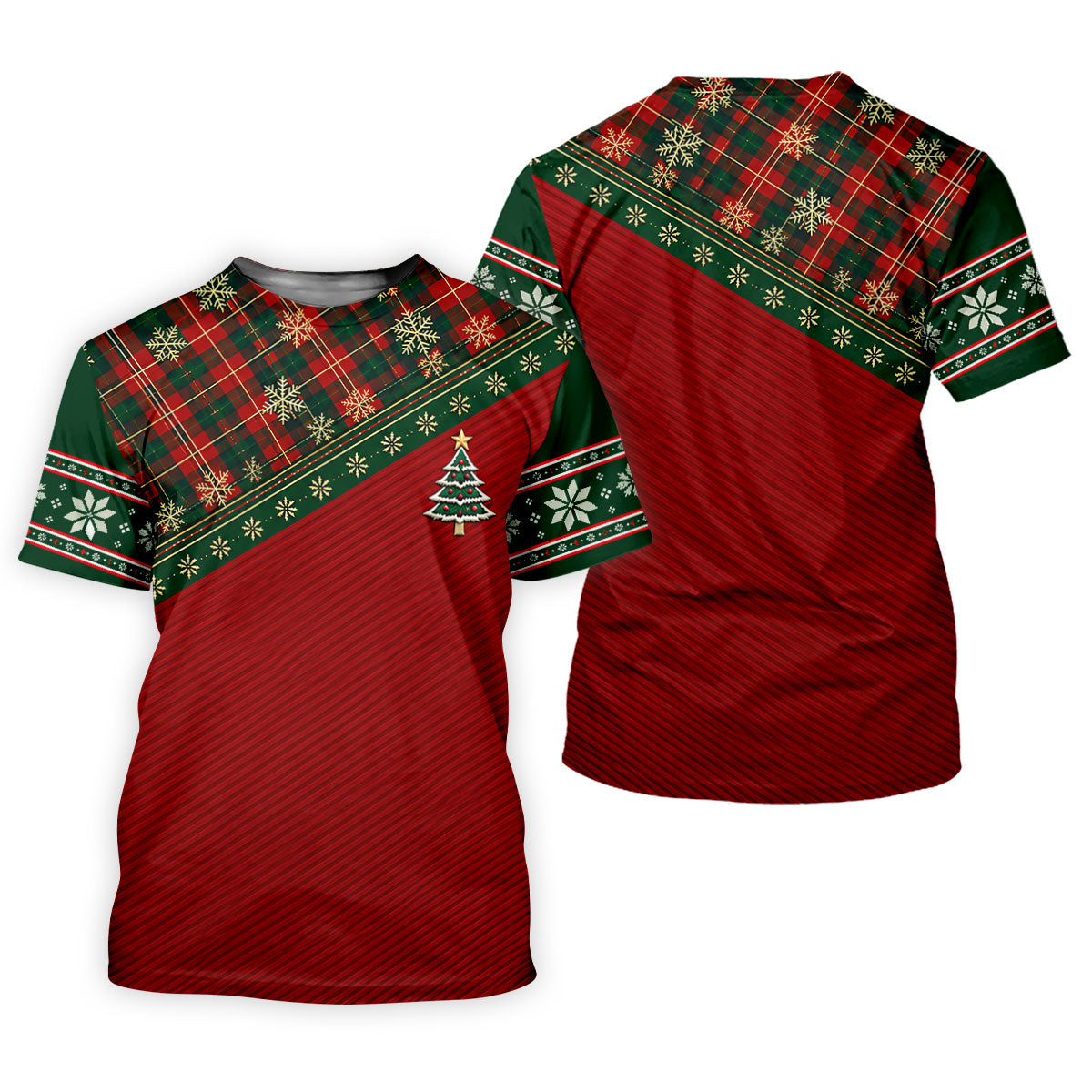 Red Plaid Tree Christmas Golf Shirt, Women's Long Sleeve Golf Shirt, Ladies Golf Top