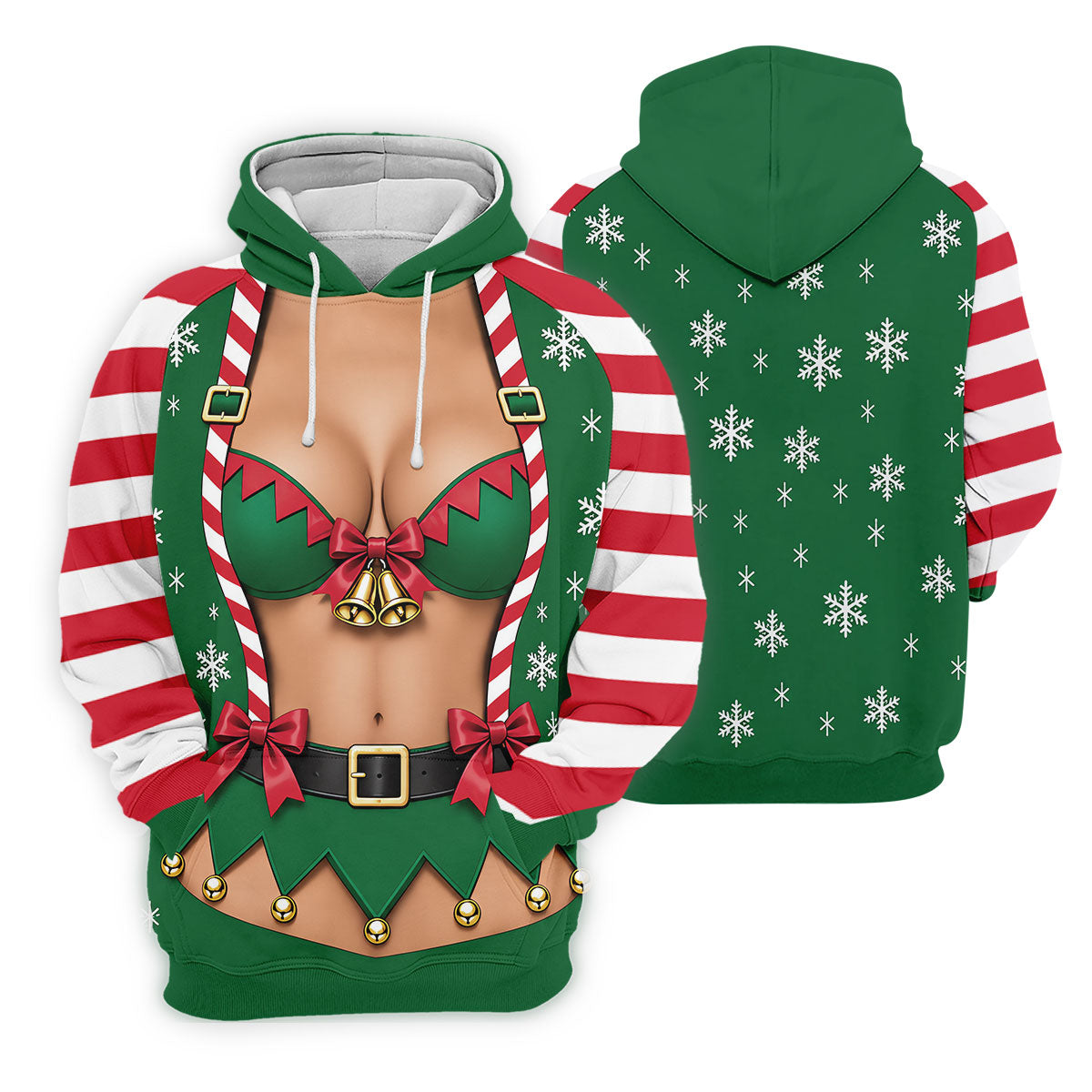 Green Elf Bikini Christmas Golf Polo, Golf Shirts For Women, Golf Tops For Women