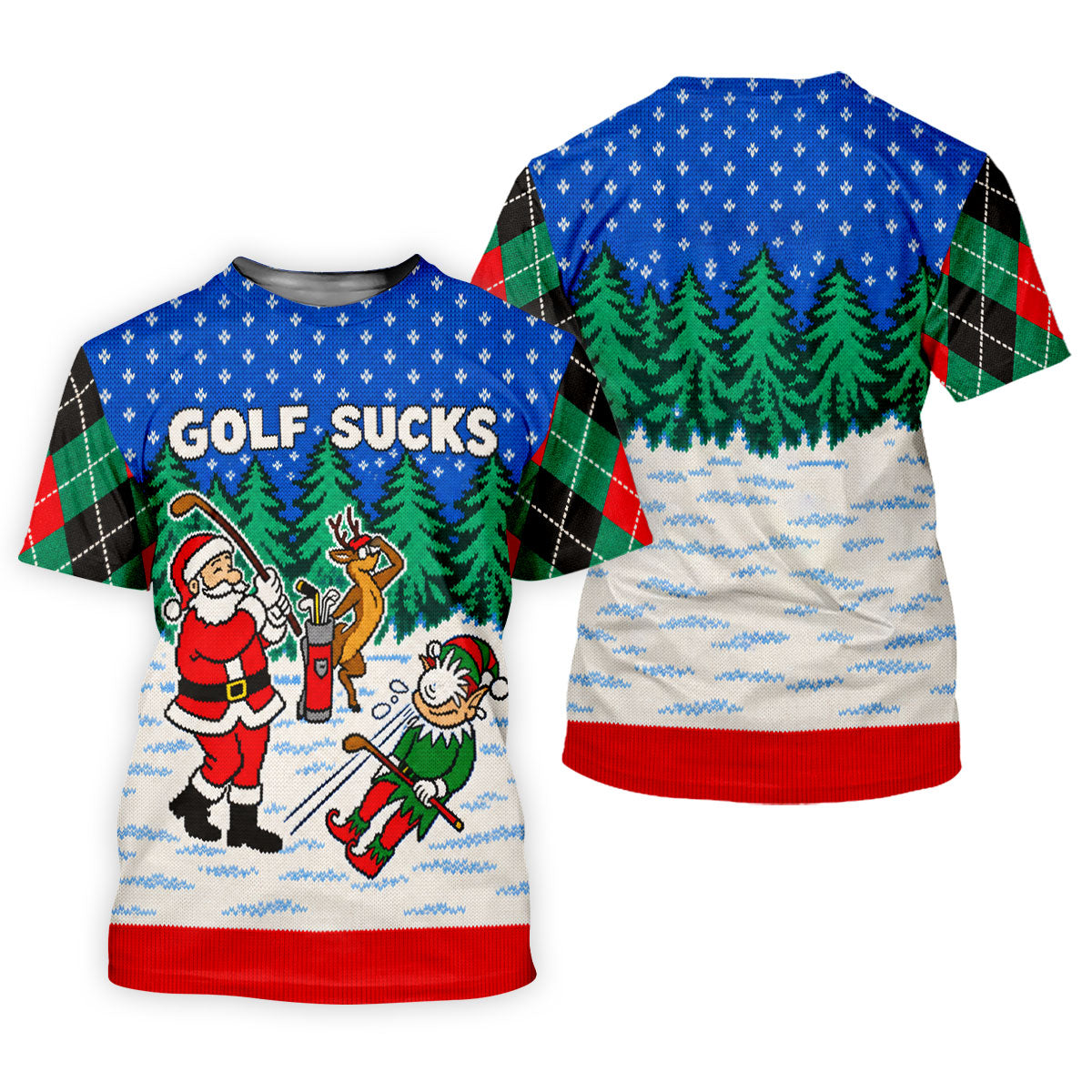Golf Sucks Santa Christmas Golf Shirt, Mens Golf Shirts, Mens Holiday Golf Shirts