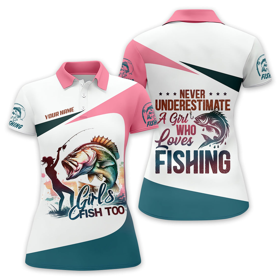 Never Underestimate A Girl Who Loves Fishing Womens Fish Shirt, UV Shirts For Women, Long Sleeve Sun Shirt