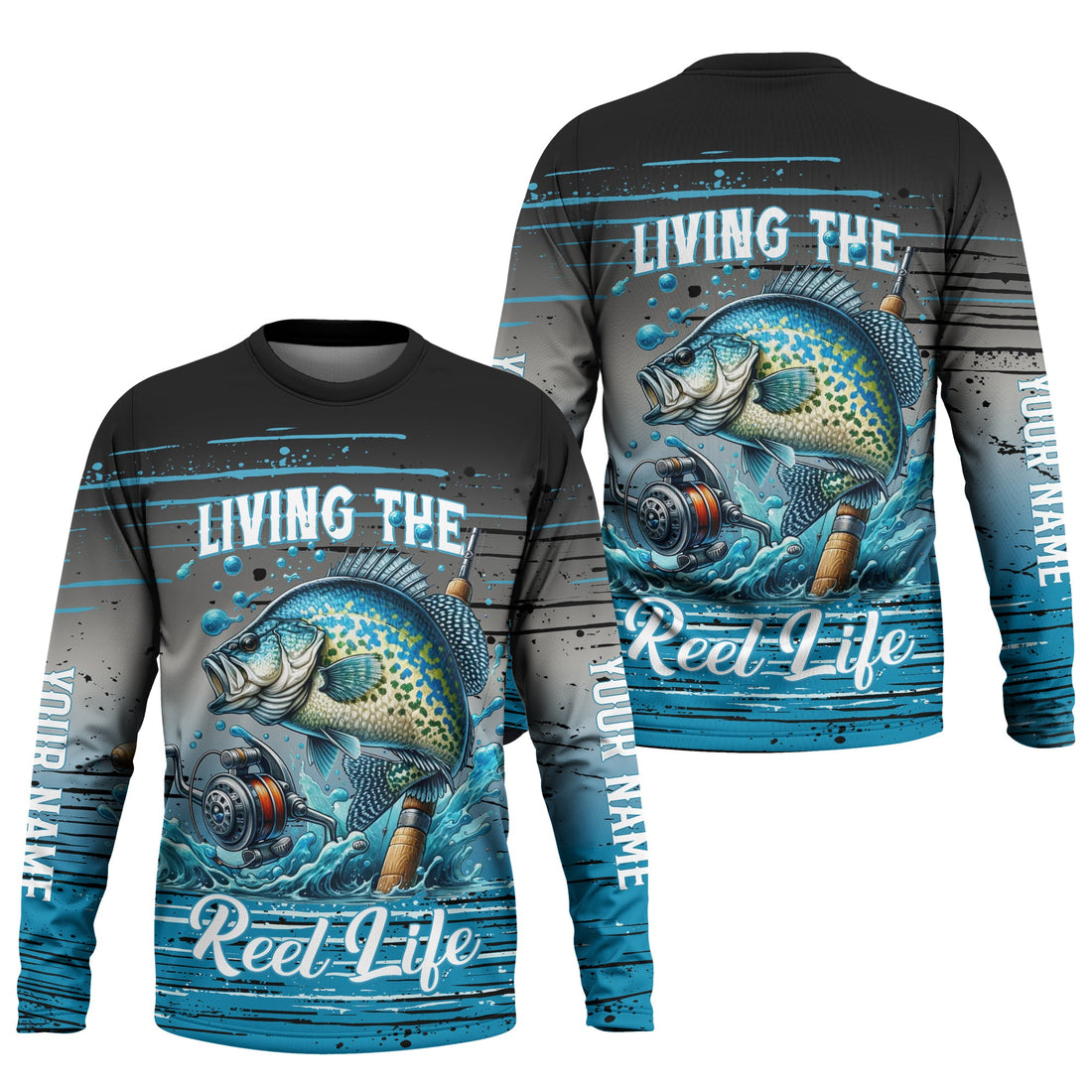 Living The Reel Life UPF Fishing Shirts, Long Sleeve Fishing Shirts, Funny Fishing Shirt, Gag Gifts For Men