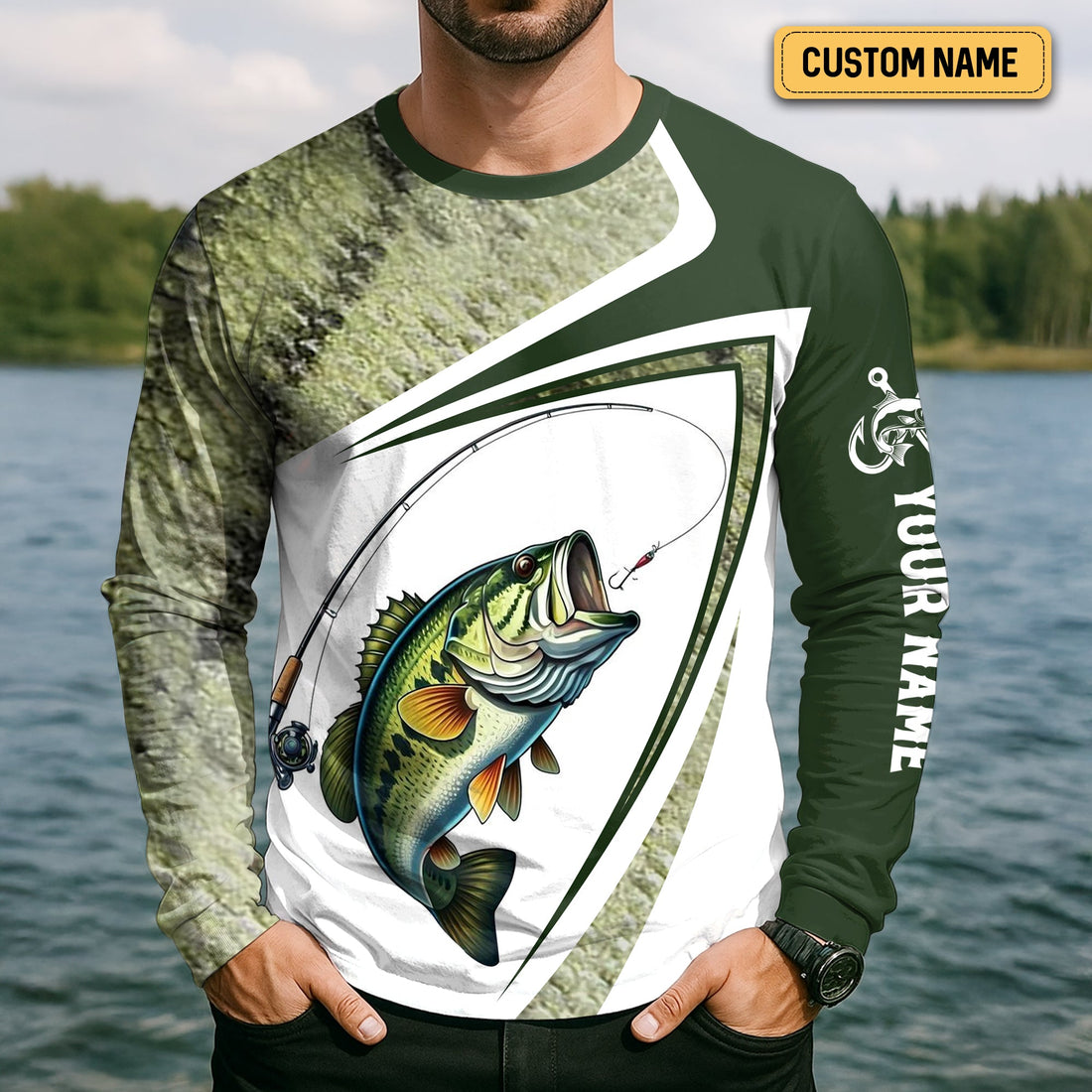 Camo Fishing Shirt, UPF Fishing Shirts, Funny Fishing Shirts For Men, Long Sleeve Fishing Shirts