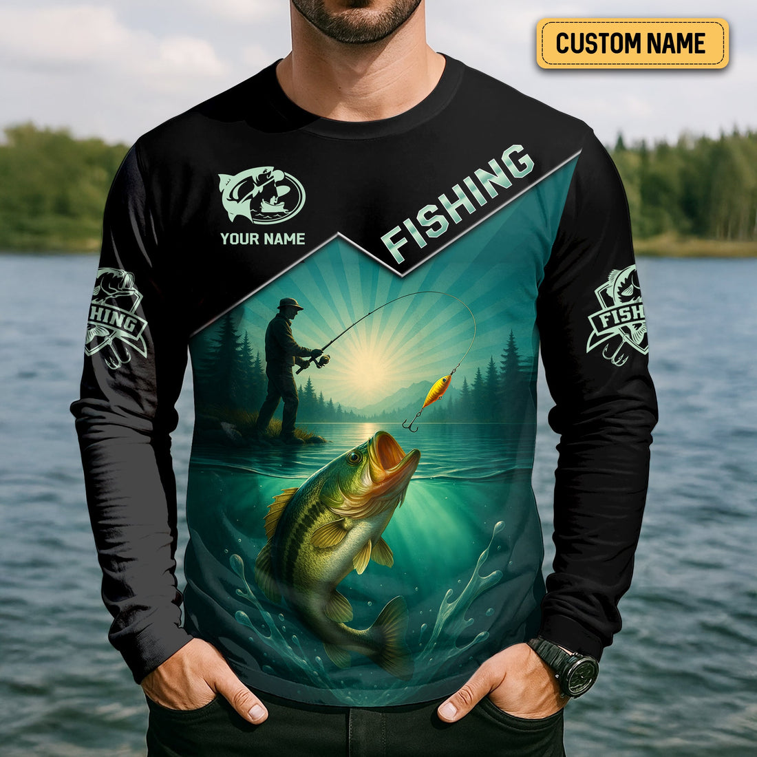 Jerk It Fishing Funny Shirt, Long Sleeve Fishing Shirts, SPF Shirts For Men, Men Long Sleeve Shirt