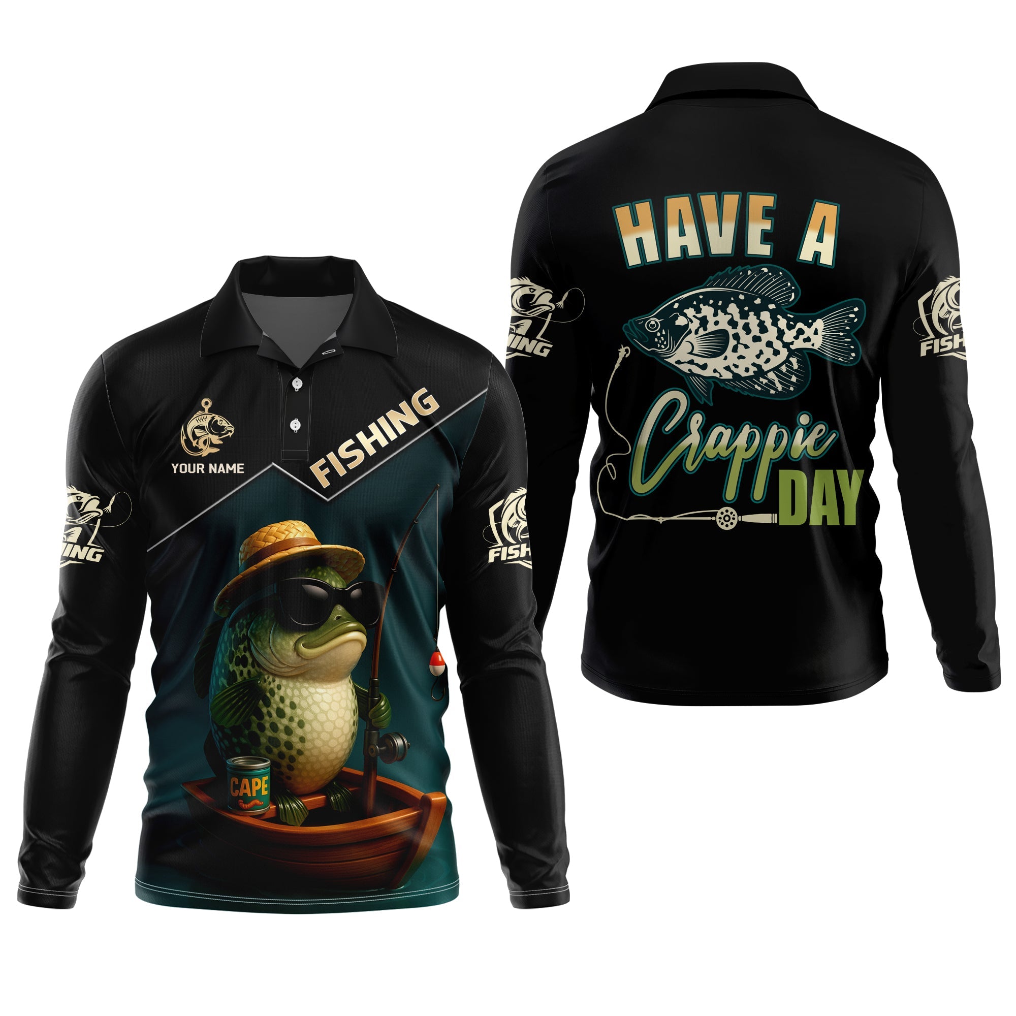 Have A Crappie Day SPF Shirts For Men, Funny Fishing Shirts, Gag Gifts For Men, Men Long Sleeve Shirt