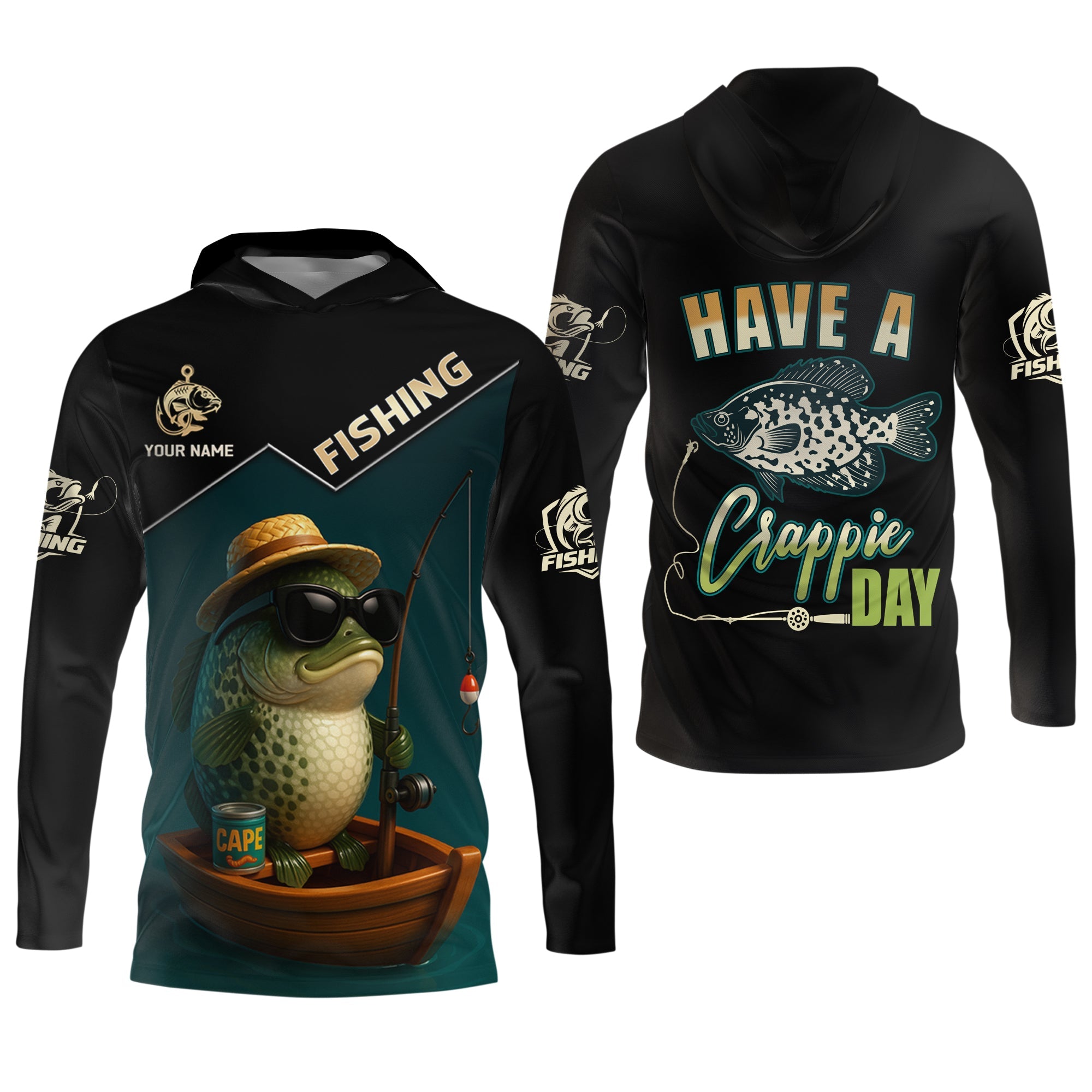 Have A Crappie Day SPF Shirts For Men, Funny Fishing Shirts, Gag Gifts For Men, Men Long Sleeve Shirt