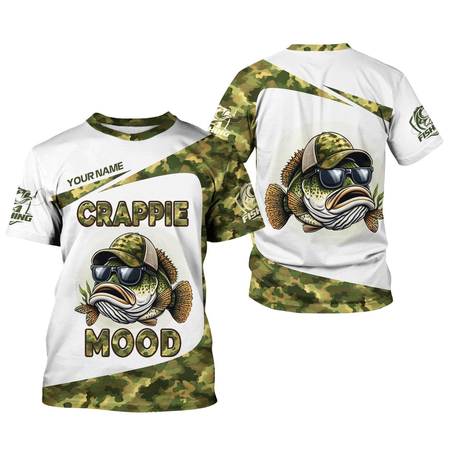 Crappie Mood Camo Fishing Shirt,  SPF Shirts For Men, Gag Gifts For Men, Men Long Sleeve Shirt