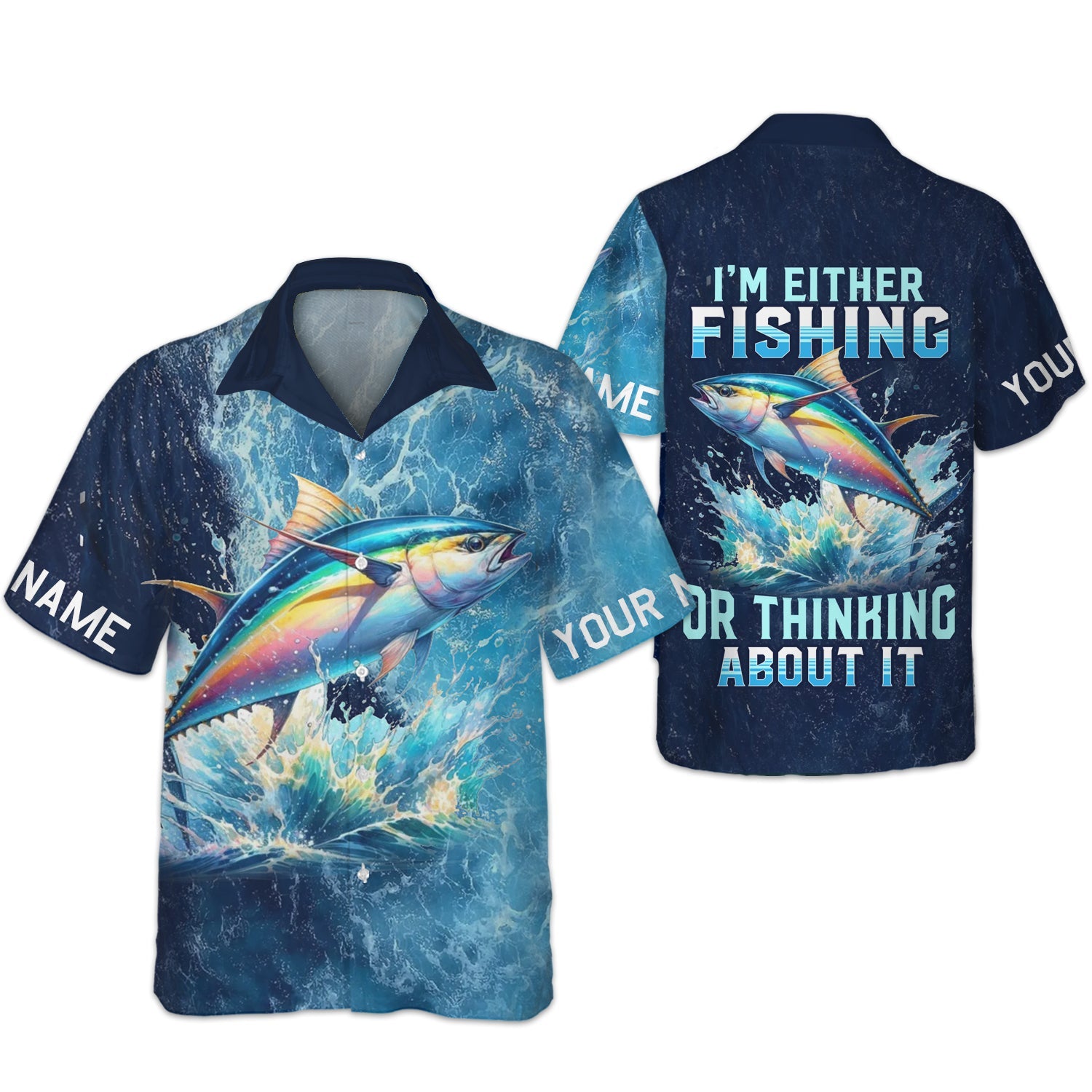 I'm Either Fishing Or Thinking About It Fishing Shirt, Fishing T-Shirts Funny, Long Sleeve Sun Shirt