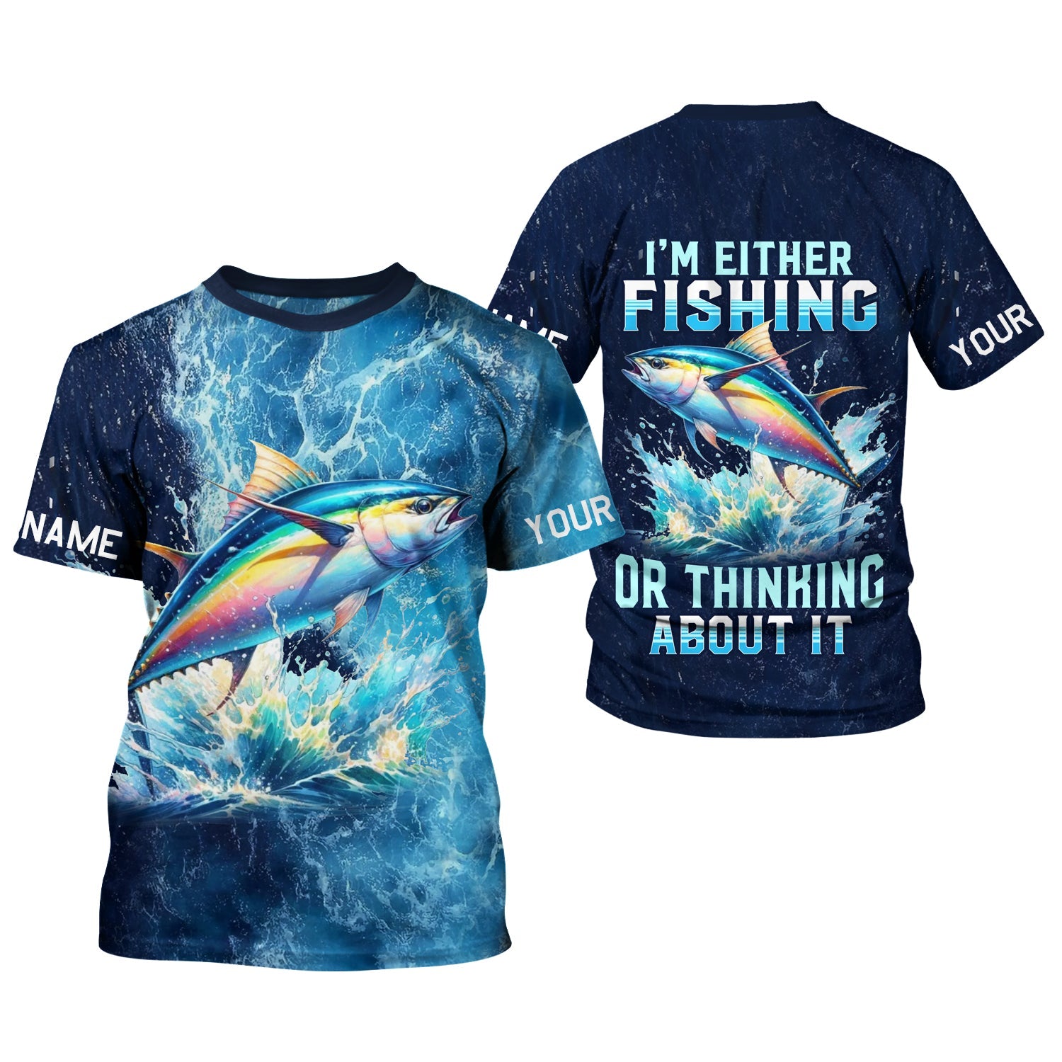 I'm Either Fishing Or Thinking About It Fishing Shirt, Fishing T-Shirts Funny, Long Sleeve Sun Shirt