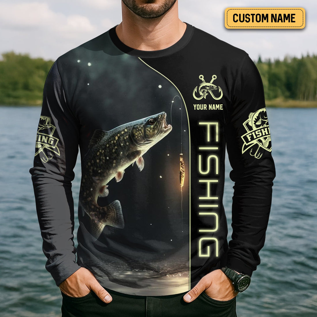 I'm Fishing, Thinking About It, Funny Fishing Shirts, UV Shirts For Men, Men Long Sleeve Shirt