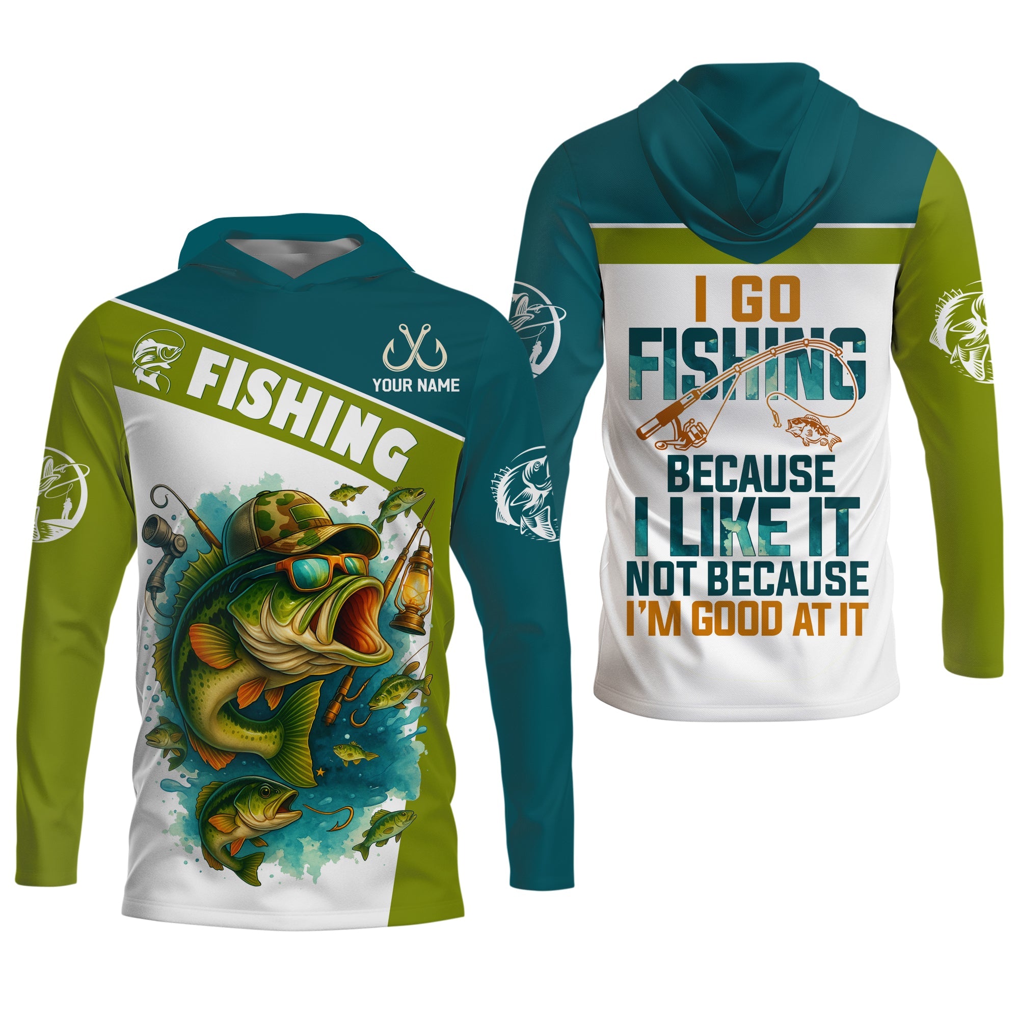 I Like Fishing Fishing UPF Shirts, Breathable Long Sleeve Shirt, Funny Fishing T-Shirt, Men Long Sleeve Shirt