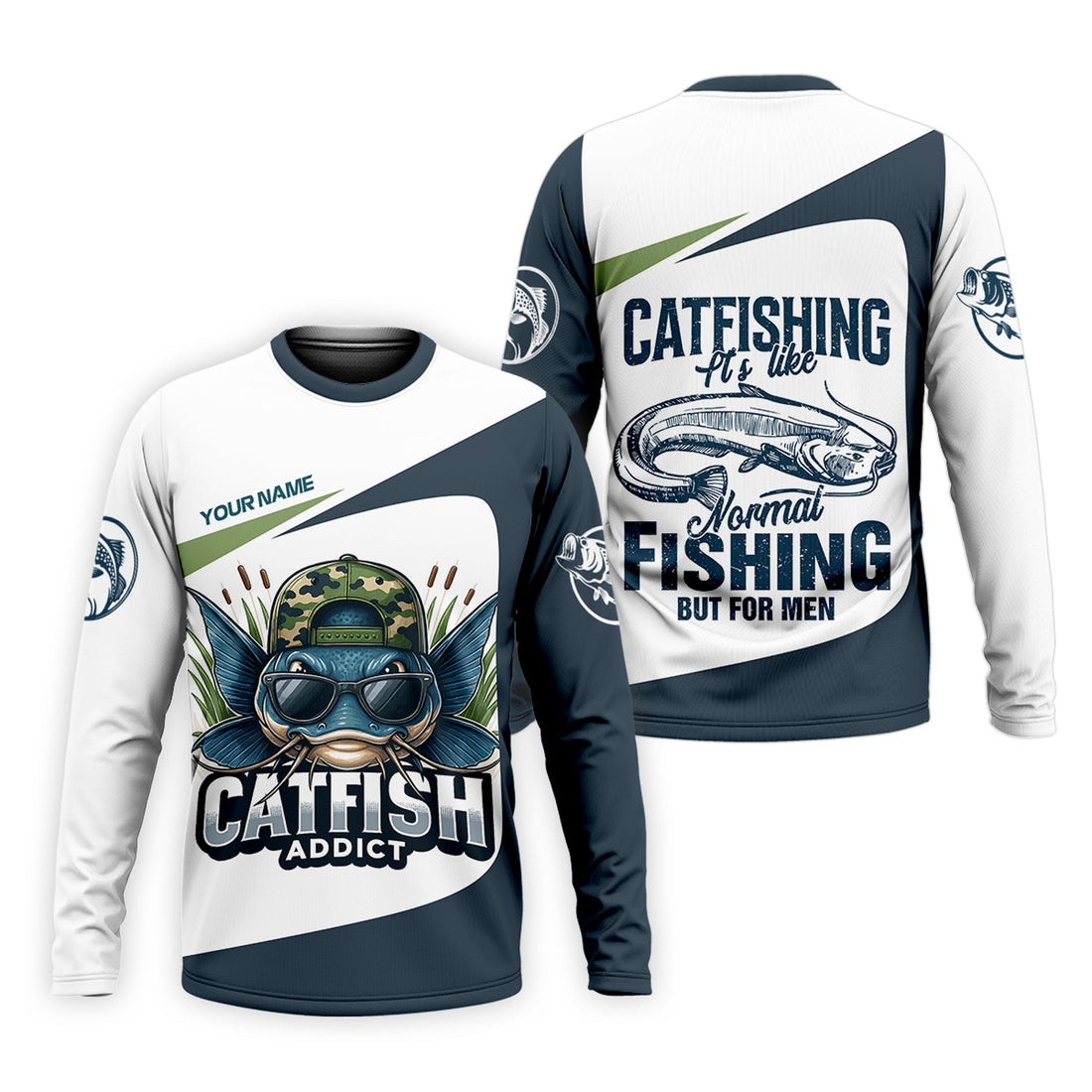 Catfishing Shirt, SPF Long Sleeve Shirts, Fishing UPF Shirts, Funny Fishing Shirt, Gift For Fisherman