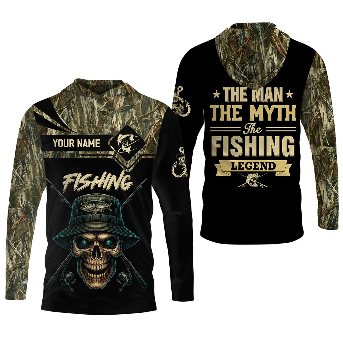 The Man The Myth The Legend, SPF Long Sleeve Shirts, SPF Shirts For Men, Fishing UPF Shirts, Sun Shirts For Men
