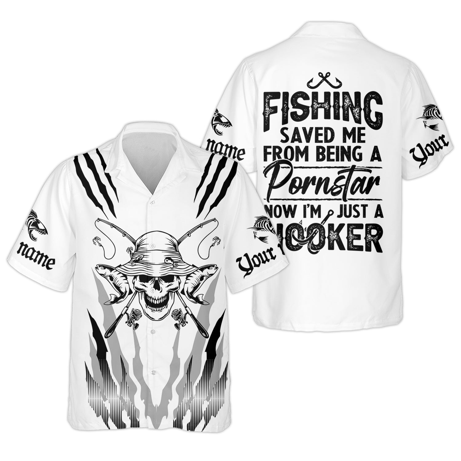 Fishing Saved Me from Being Pornstar, Skull Fishing SPF Shirt, Fish Shirt Funny, Gift For Fisherman