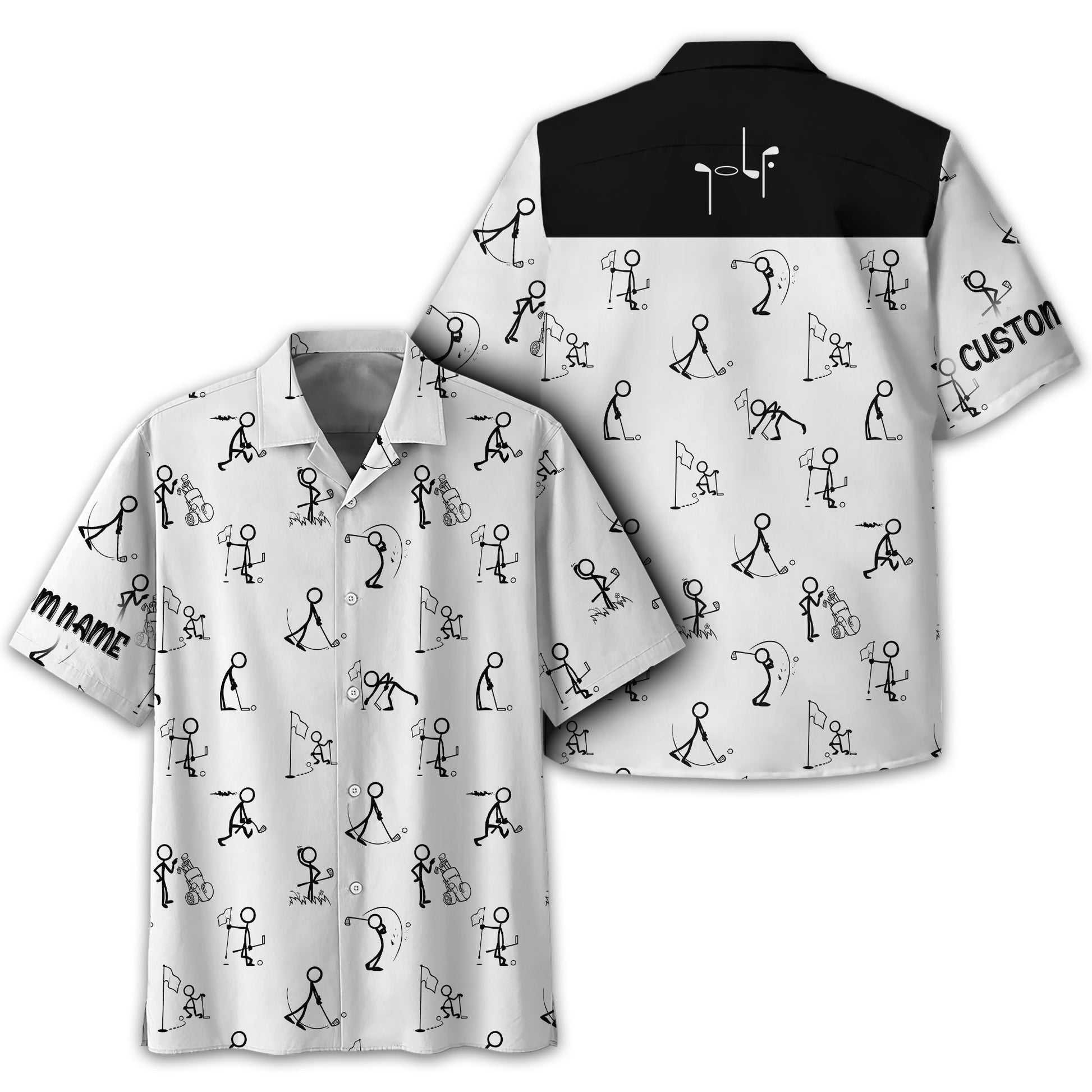 Funny Stick Figure Golf Polo ShirtGift For Golfers, Golf Gift For Men