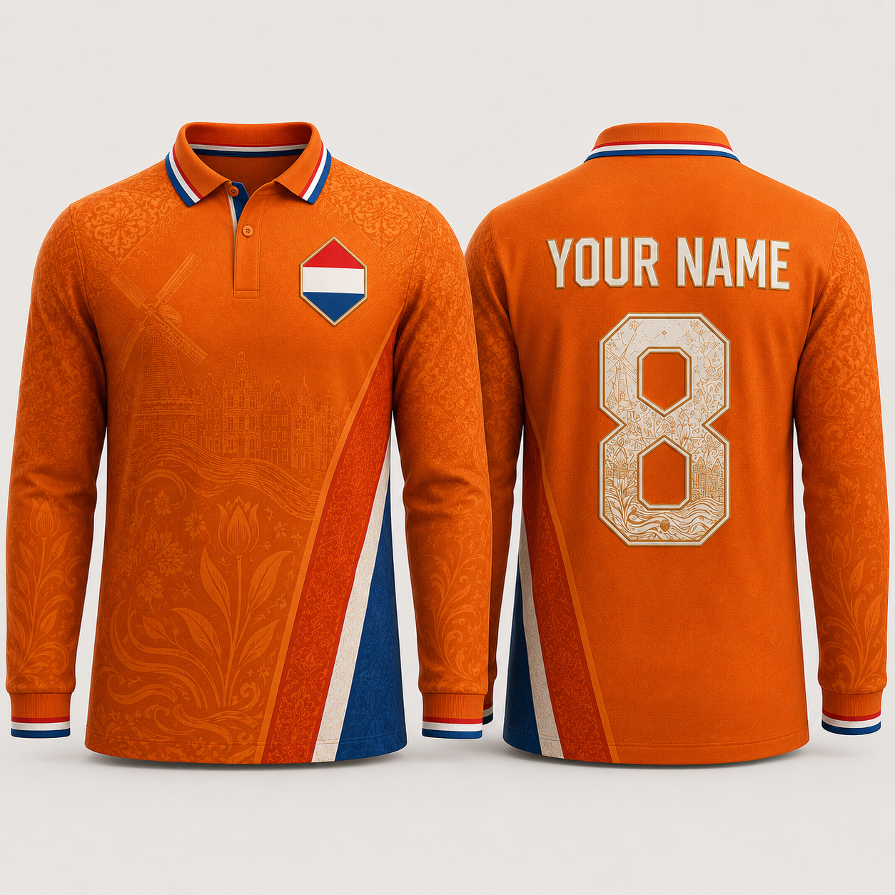 Netherlands Football Shirt V-Neck For Men Football Lover, Netherlands Soccer Jersey Soccer Fan Gift