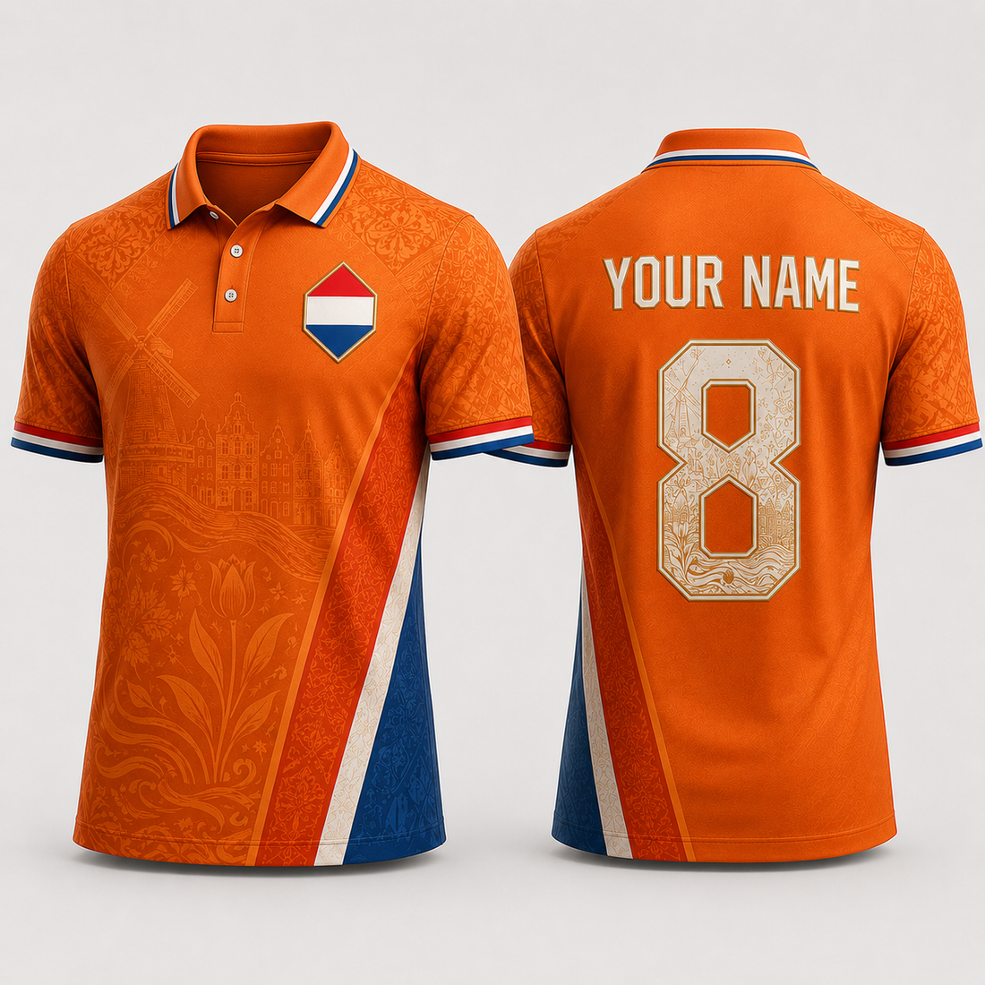 Netherlands Football Shirt V-Neck For Men Football Lover, Netherlands Soccer Jersey Soccer Fan Gift