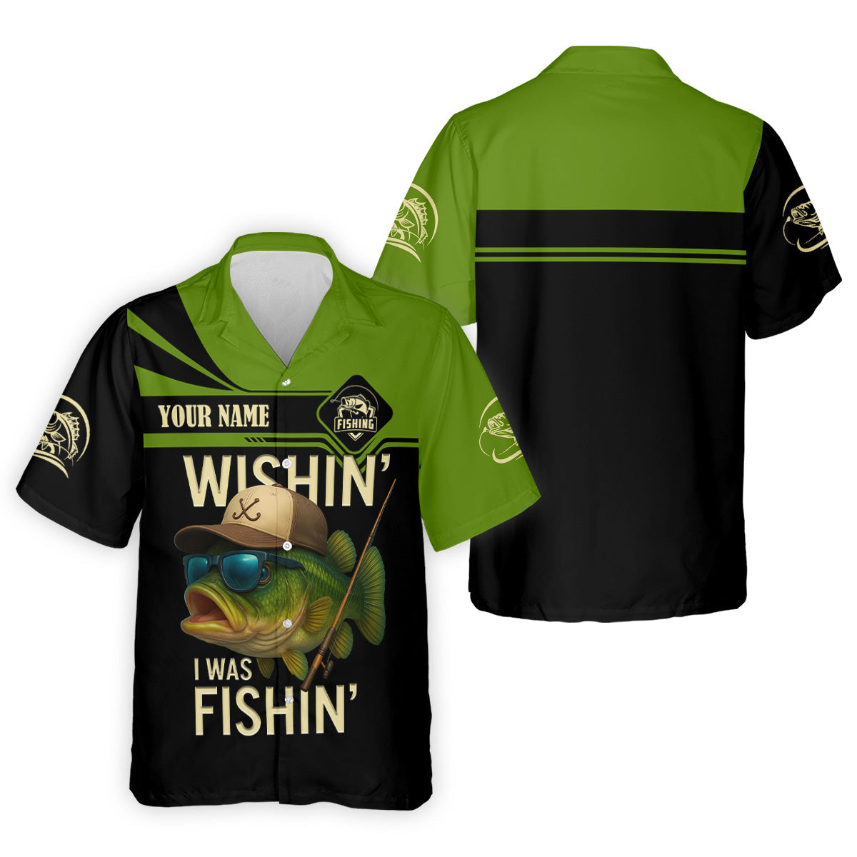 Wishing I Was Fishing Funny Fishing Shirt, Bass Fishing Shirt, SPF Shirt For Men, Men's Fishing Shirt