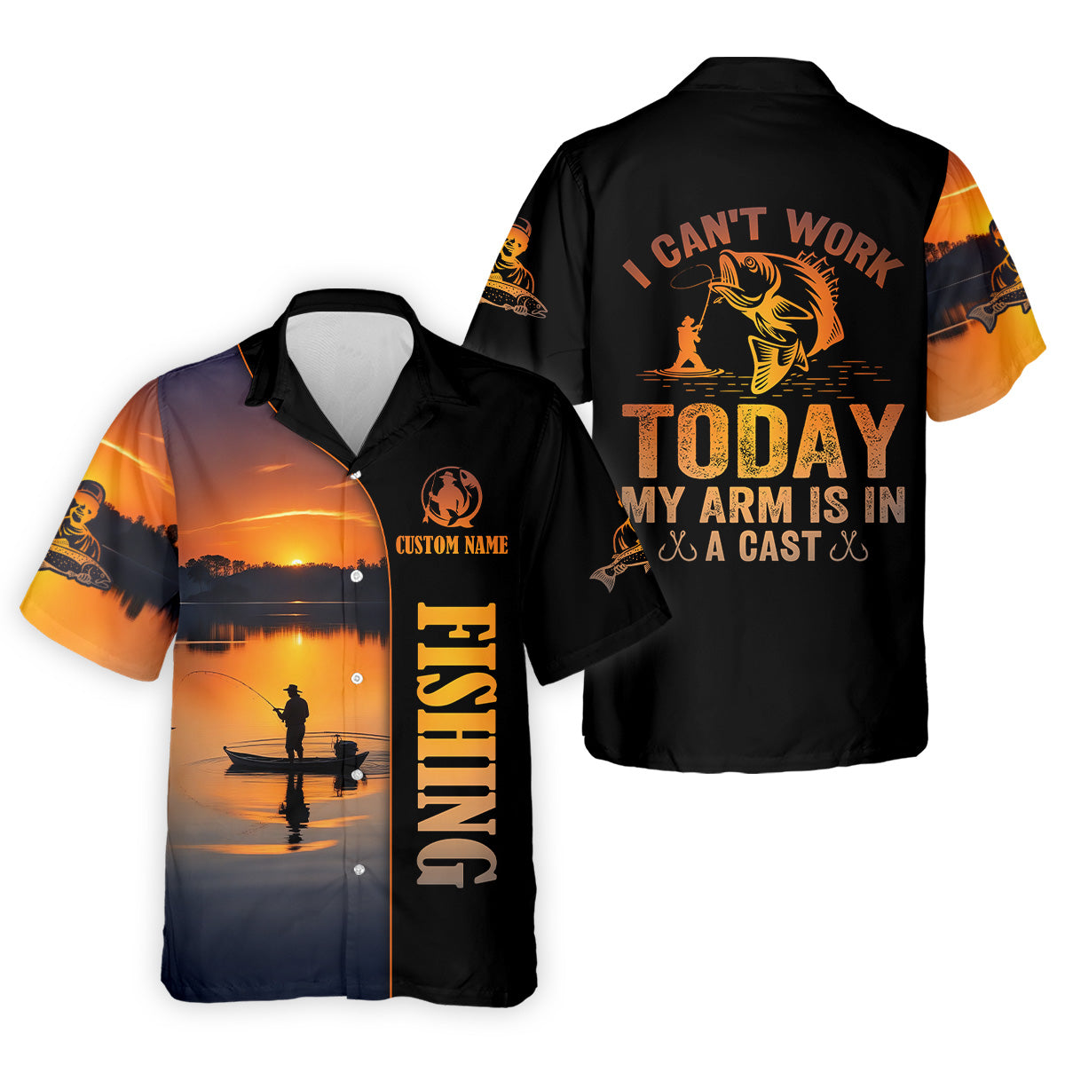 Can't Work Today My Arm Is In A Cast Fishing Shirt, Hooded Sun Shirt, Mens Fishing Shirt, Funny Fishing Shirt