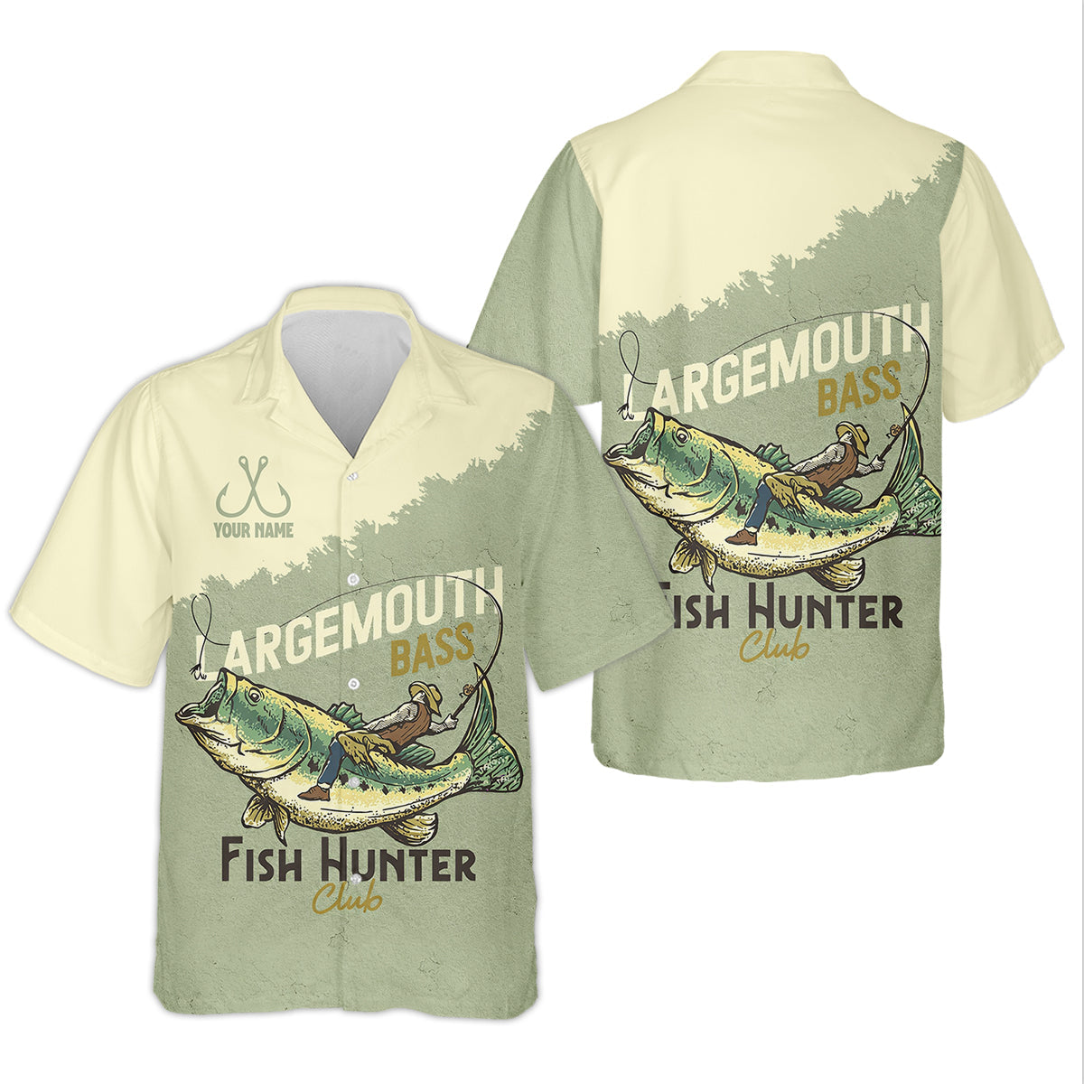 Largemouth Bass Fish Hunter Club Fishing UPF Shirts, Funny Fishing Shirt, Fishing Shirts For Men