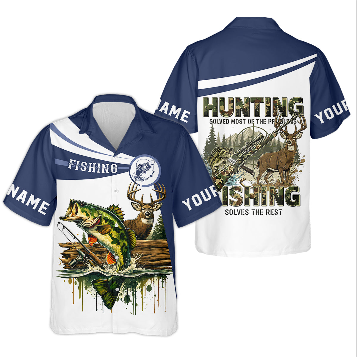 Hunting Fishing Camo Fishing Shirt, Fishing UPF Shirt, Personalized Fishing Shirt For Men, Fishing Shirts For Men