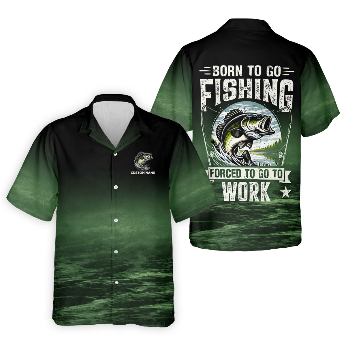 Custom Born To Go Fishing Long Sleeve Shirt, Funny Fisherman Gift for Men, Fishing UPF Shirts