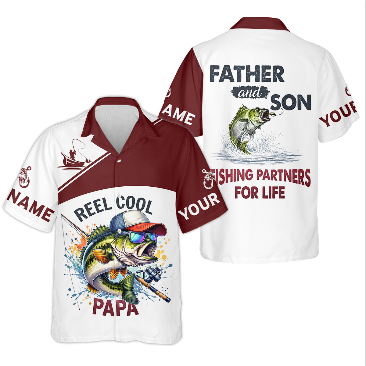 Reel Cool Papa Funny Fishing Shirt, Fishing UPF Shirts, Fishing Shirts For Men, Fishing Father's Day Gifts