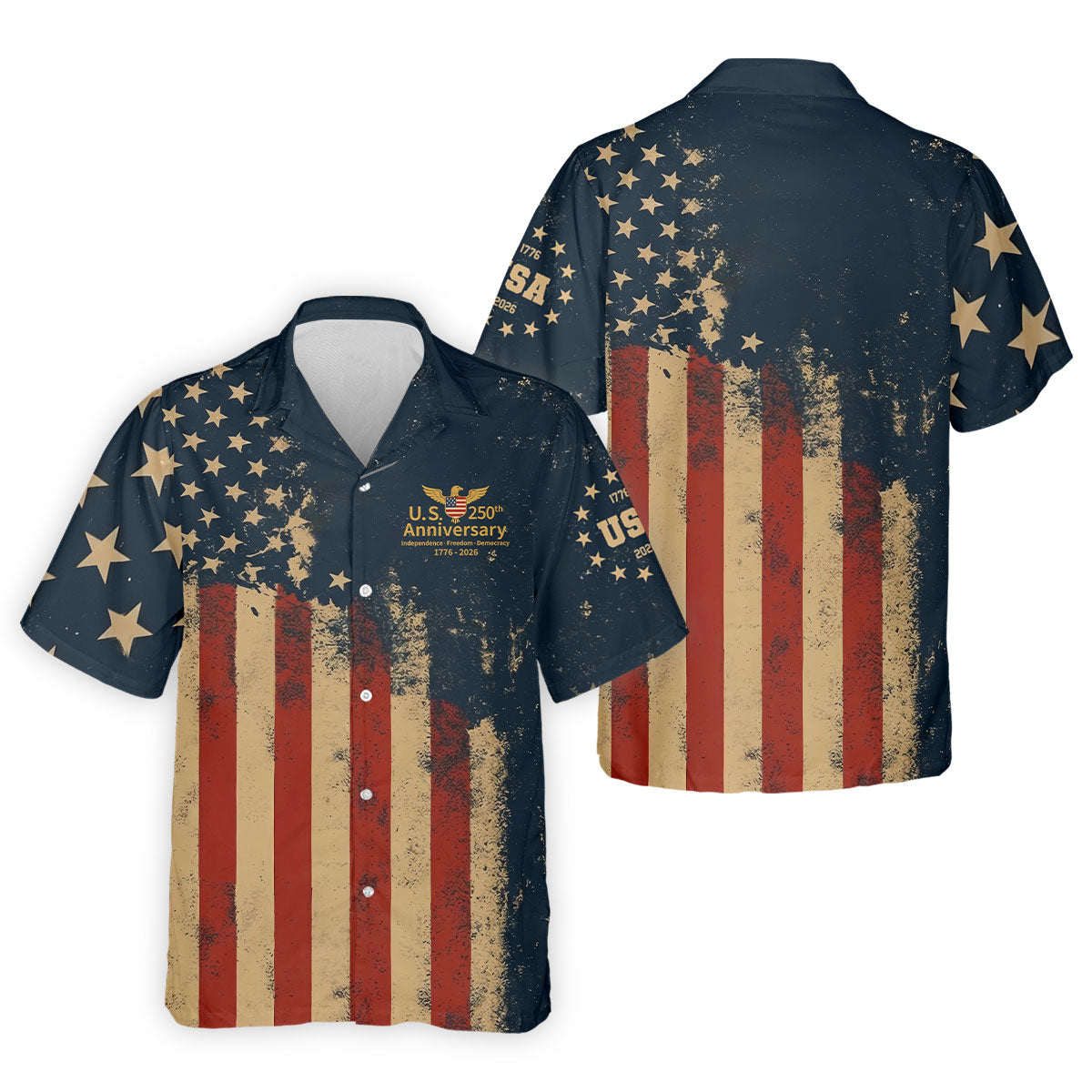 US 250th Anniversary Independence Freedom Democracy Men's Golf Polo Shirt 4th Of July Patriotic Golf Shirt