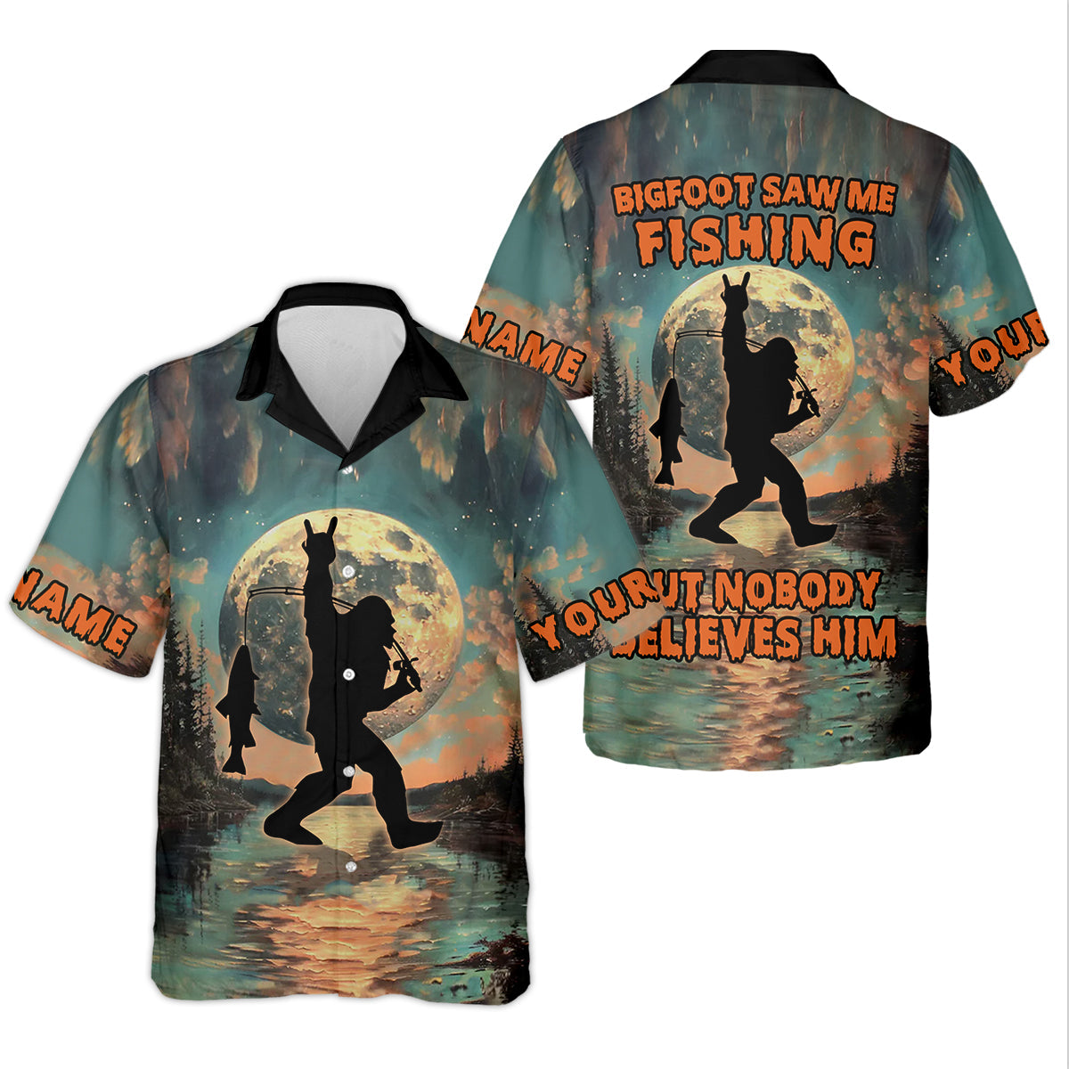 Bigfoot Saw Me Fishing But Nobody Believes Him Funny Sasquatch Fishing Women SPF Shirt