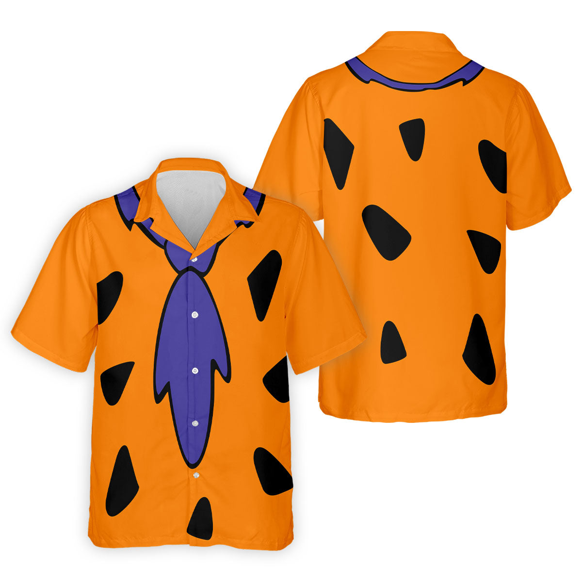 Fred Flintstone Costume Orange Design Hawaiian Golf Shirt, Golf Shirts For Men, Polo Shirts For Men