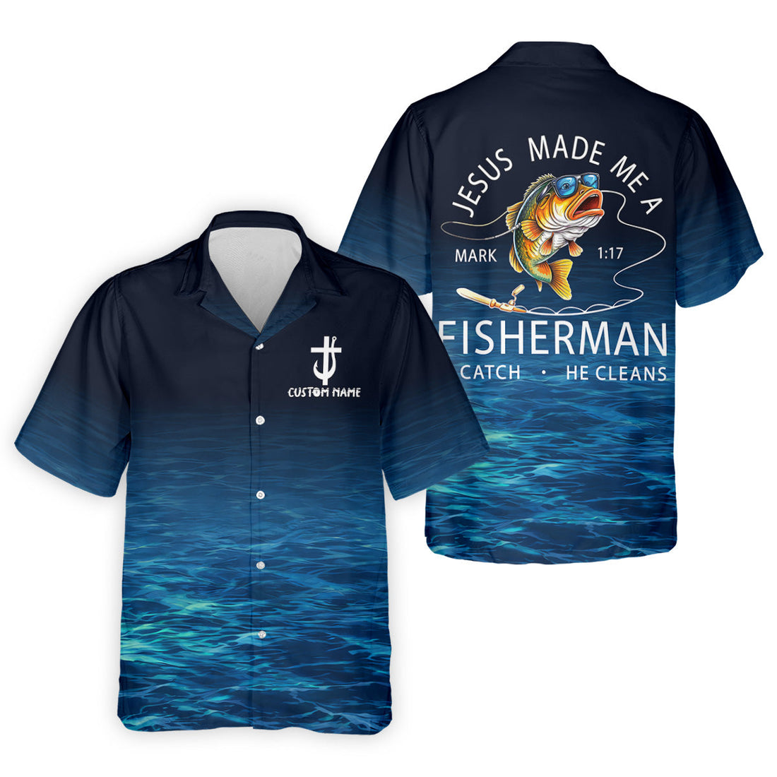 Made A Fisherman – Christian Fishing Shirt, Fishing UPF Shirts, Funny Fishing Shirt