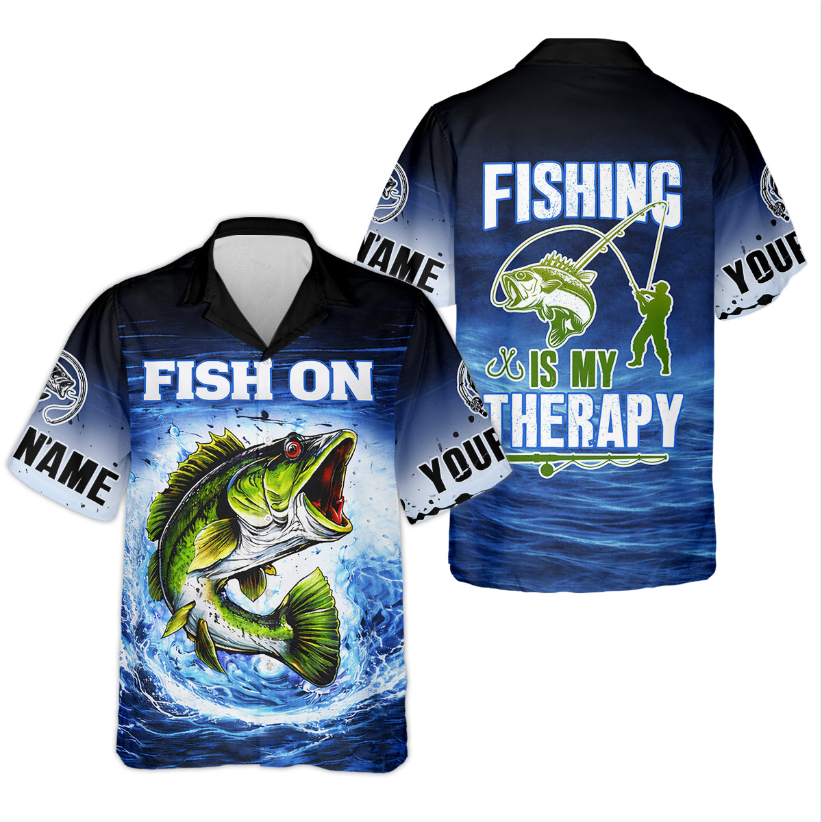 Fish On Fishing Is My Therapy, Personalized Fishing Shirt For Women, Long Sleeve Fishing Shirt, Gift For Her
