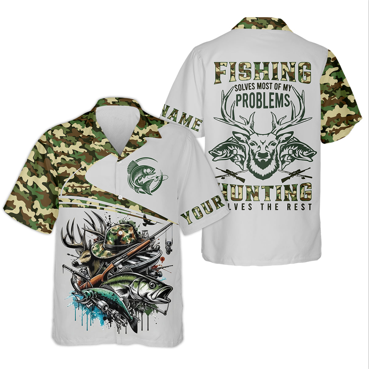 Fishing Solves Most Of My Problems Hunting Solves The Rest Women SPF Shirt, Fishing Shirt Long Sleeve