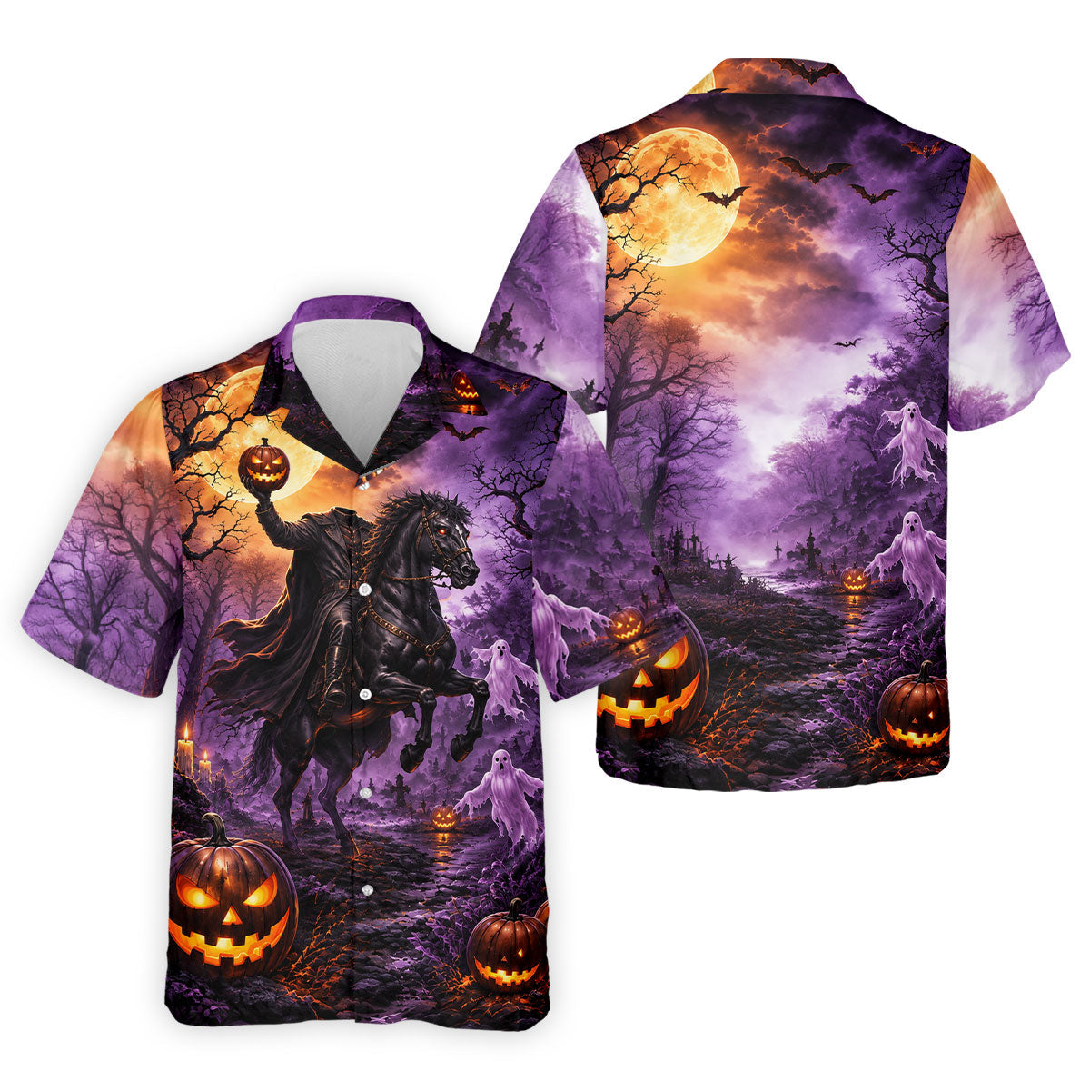 Halloween Headless Rider Horror Character Polo Shirt, Polo Shirts For Men, Mens Golf Polo