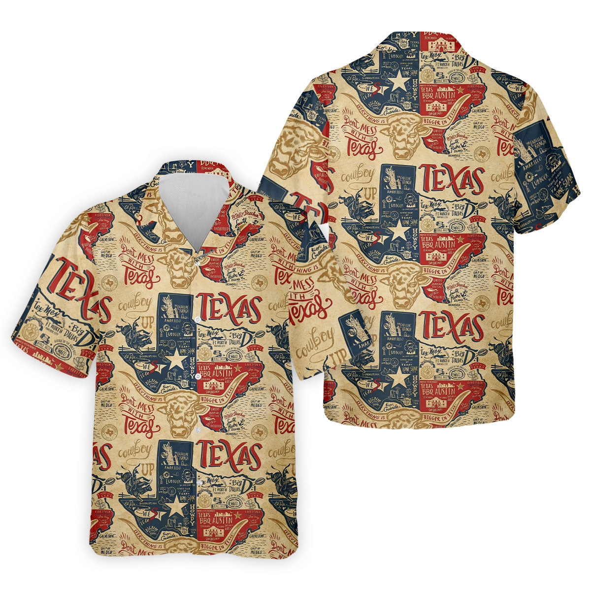 Don't Mess With Texas Western Theme Old West Golf Tops For Men, Polo ShirtFor Men, Golf Shirts For Men