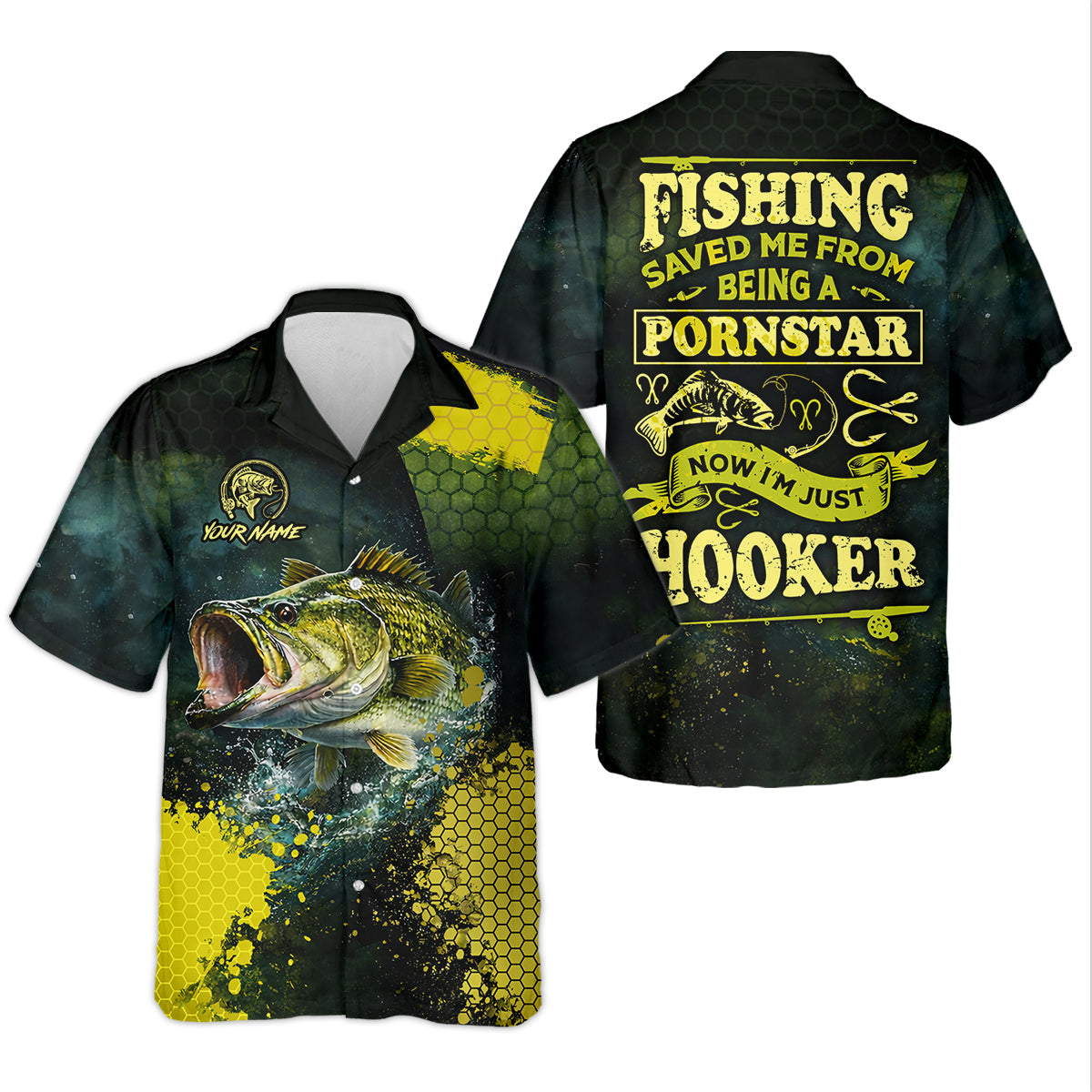 Fishing Saved Me From Being a Pornstar Bass Fishing UPF Shirt – Funny Fishing Shirt for Men