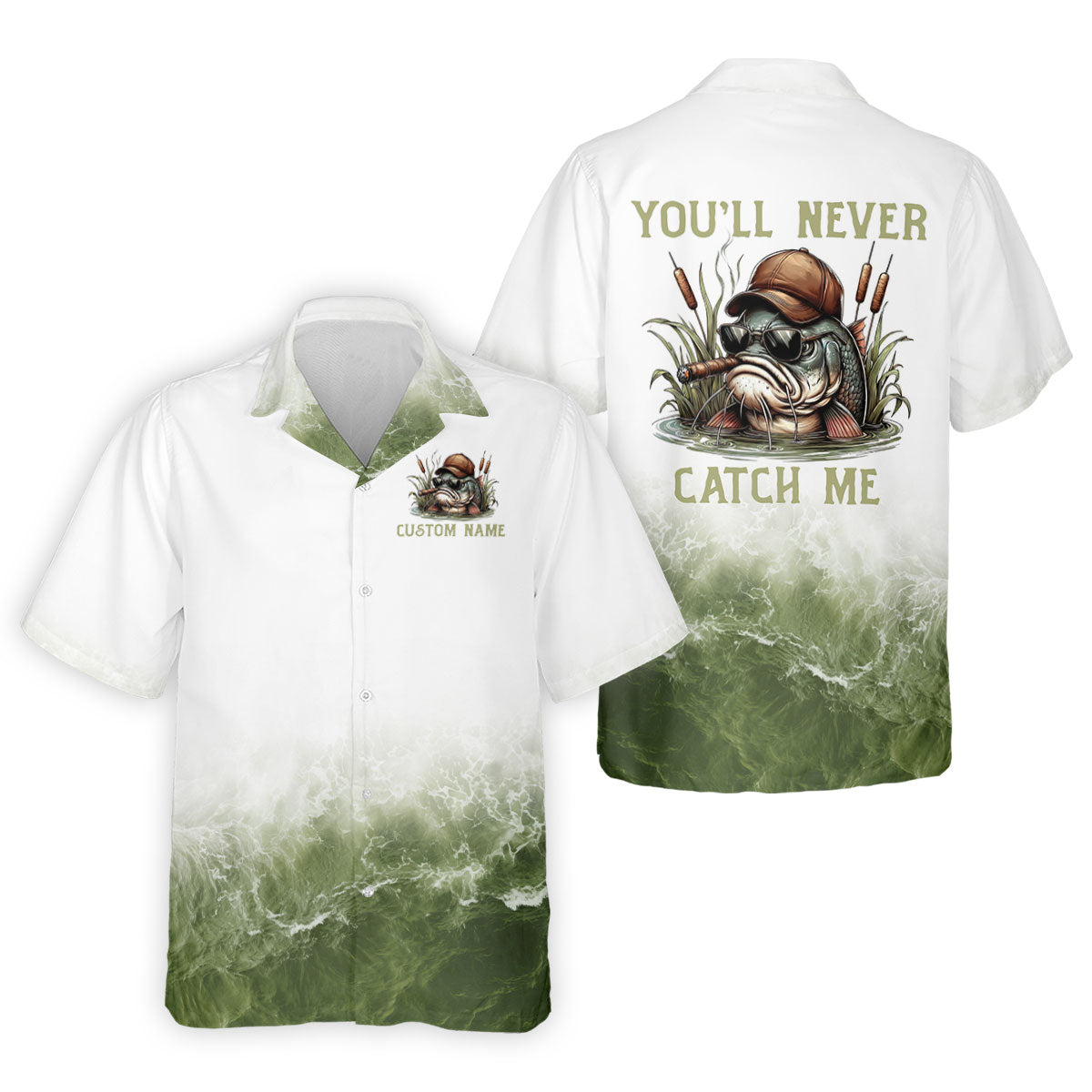 You’ll Never Catch Me, Fishing UPF Shirts, SPF Long Sleeve Shirts, Funny Fishing Shirt, Fishing Shirts For Men