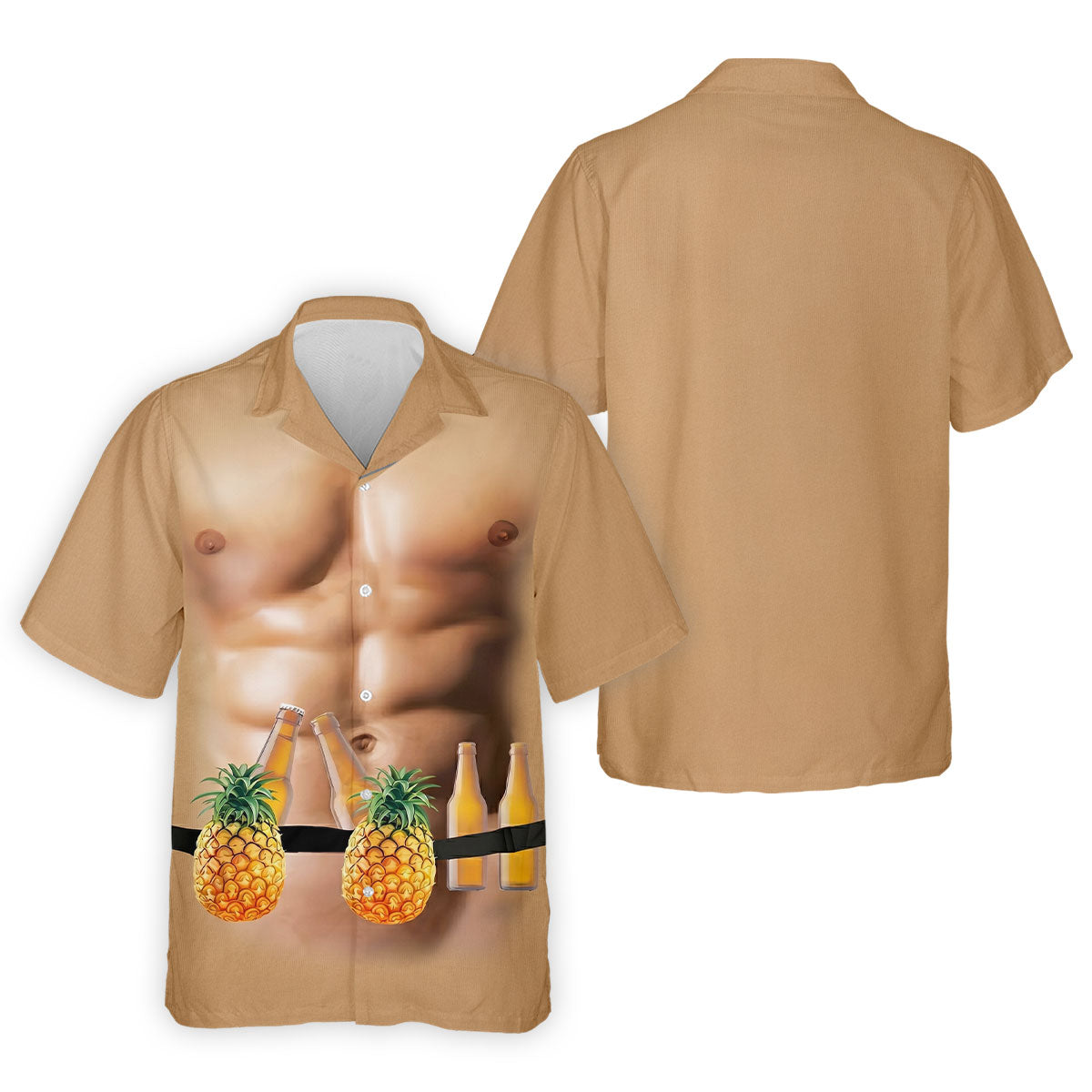 Funny Muscle Man Pineapple Beer Hawaiian Golf Shirt, Polo Shirts For Men, Golfing Apparel